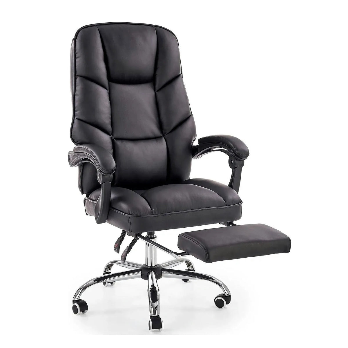 Scaun de birou ALVIN, negru, piele ecologica, 66x70x118/125 cm