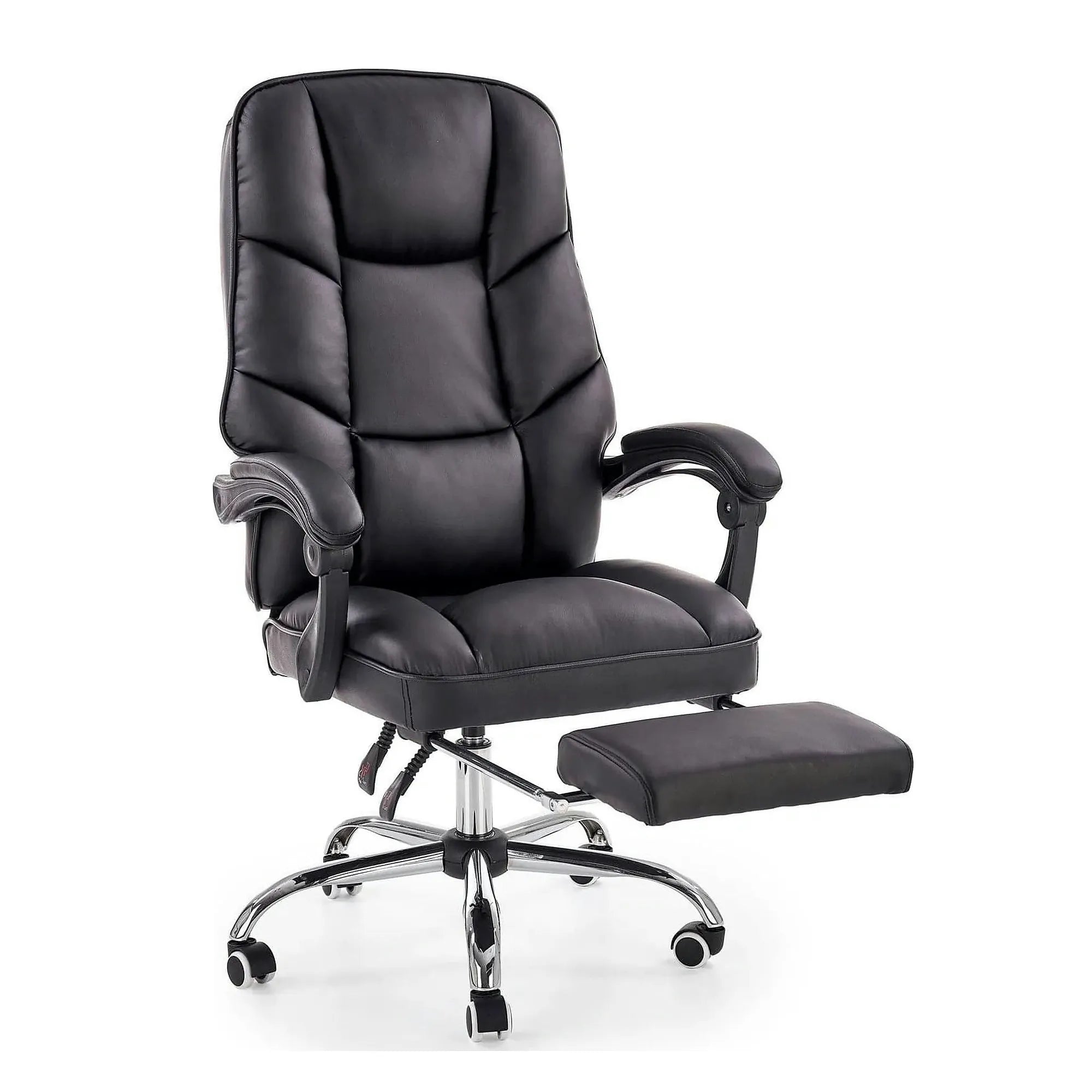 Scaun de birou ALVIN, negru, piele ecologica, 66x70x118/125 cm