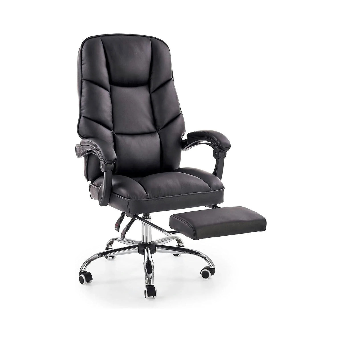 Scaun de birou ALVIN, negru, piele ecologica, 66x70x118/125 cm