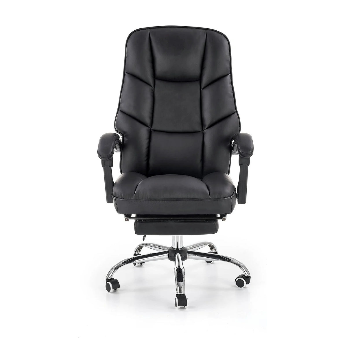Scaun de birou ALVIN, negru, piele ecologica, 66x70x118/125 cm