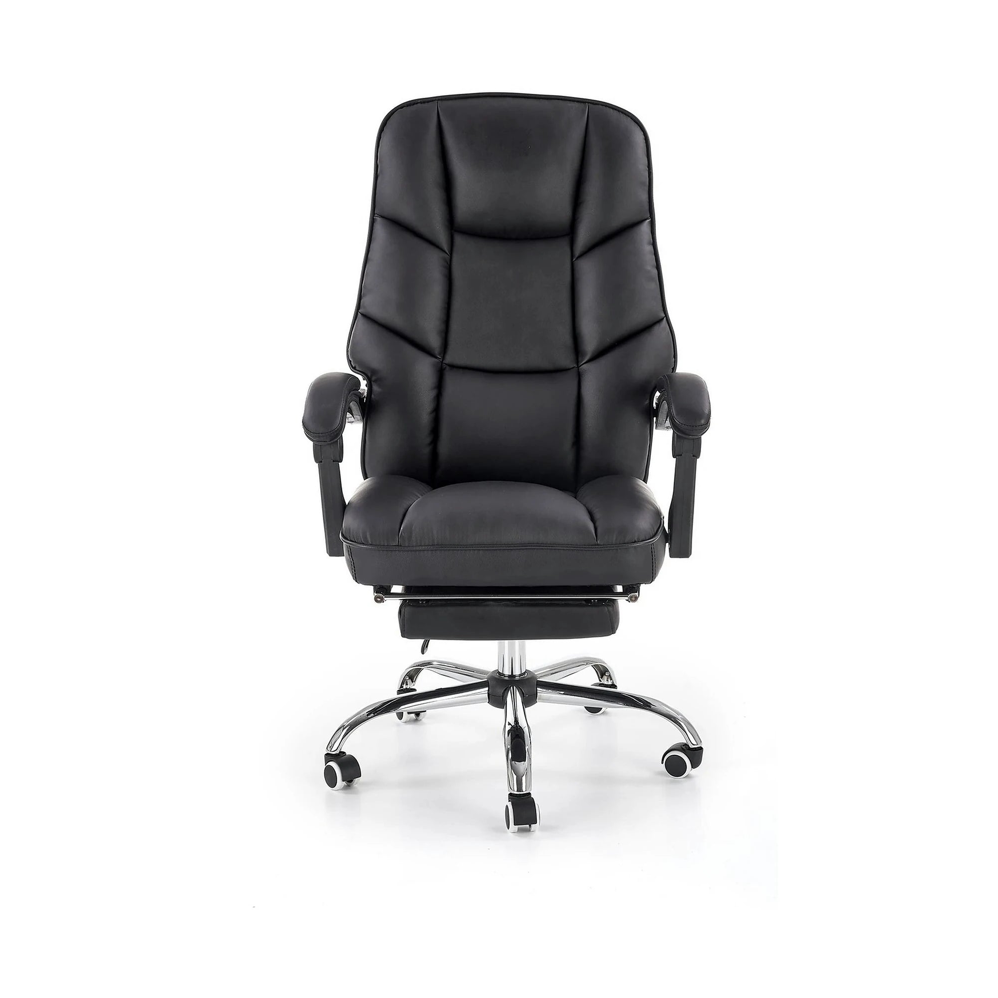 Scaun de birou ALVIN, negru, piele ecologica, 66x70x118/125 cm