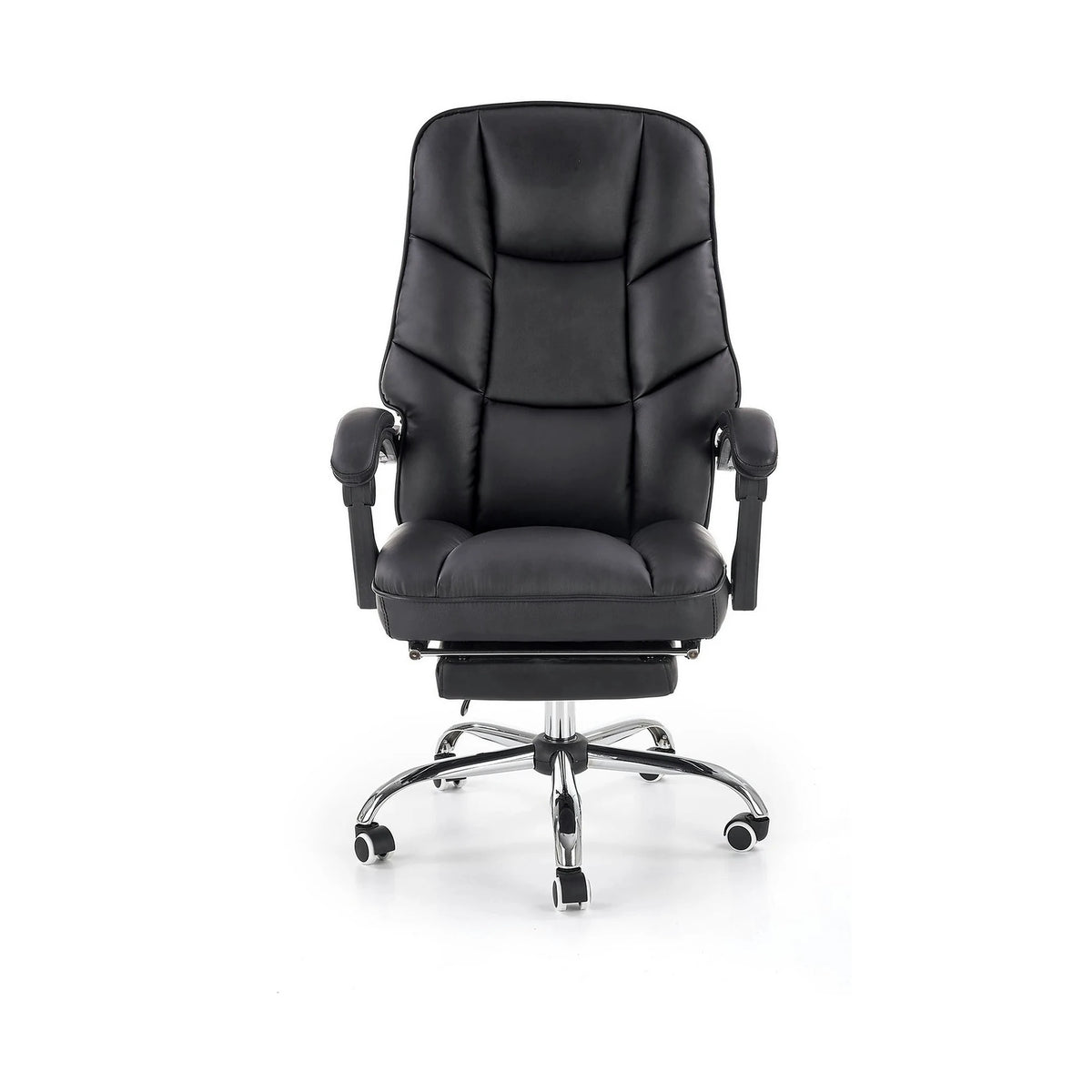 Scaun de birou ALVIN, negru, piele ecologica, 66x70x118/125 cm