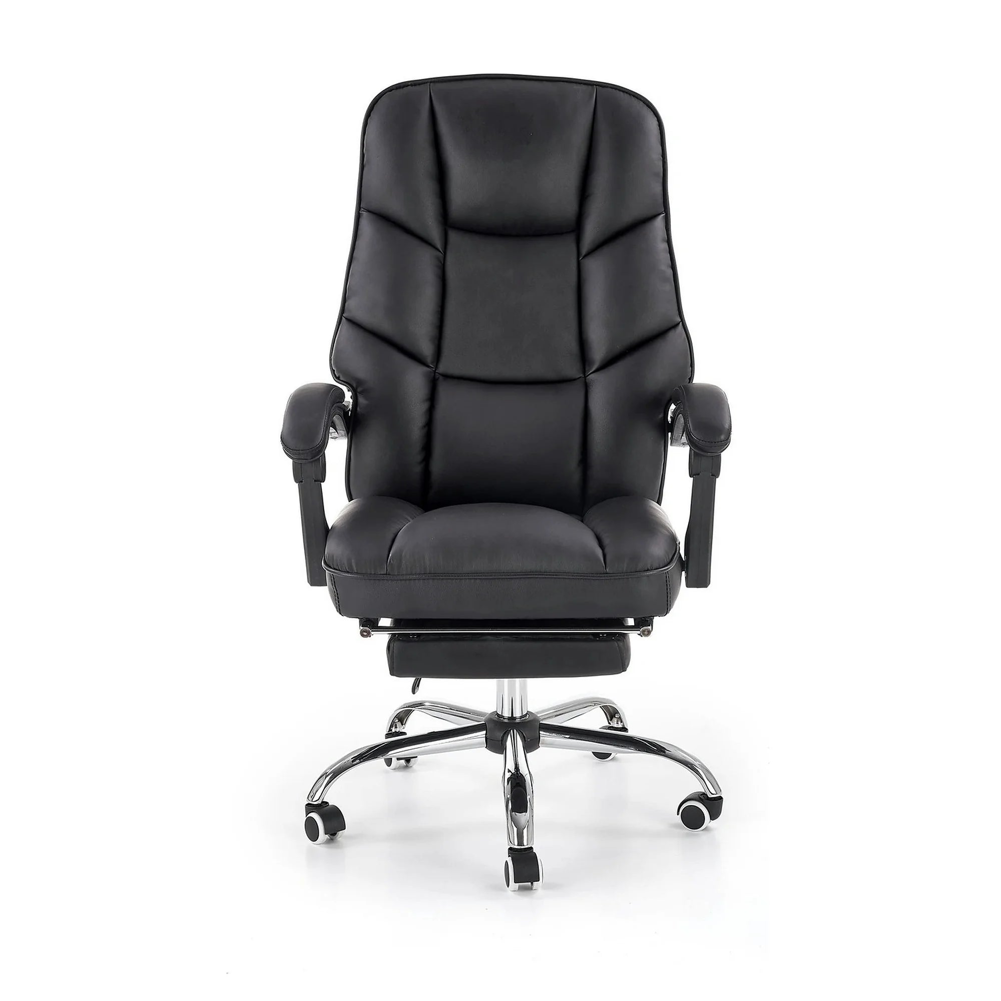 Scaun de birou ALVIN, negru, piele ecologica, 66x70x118/125 cm