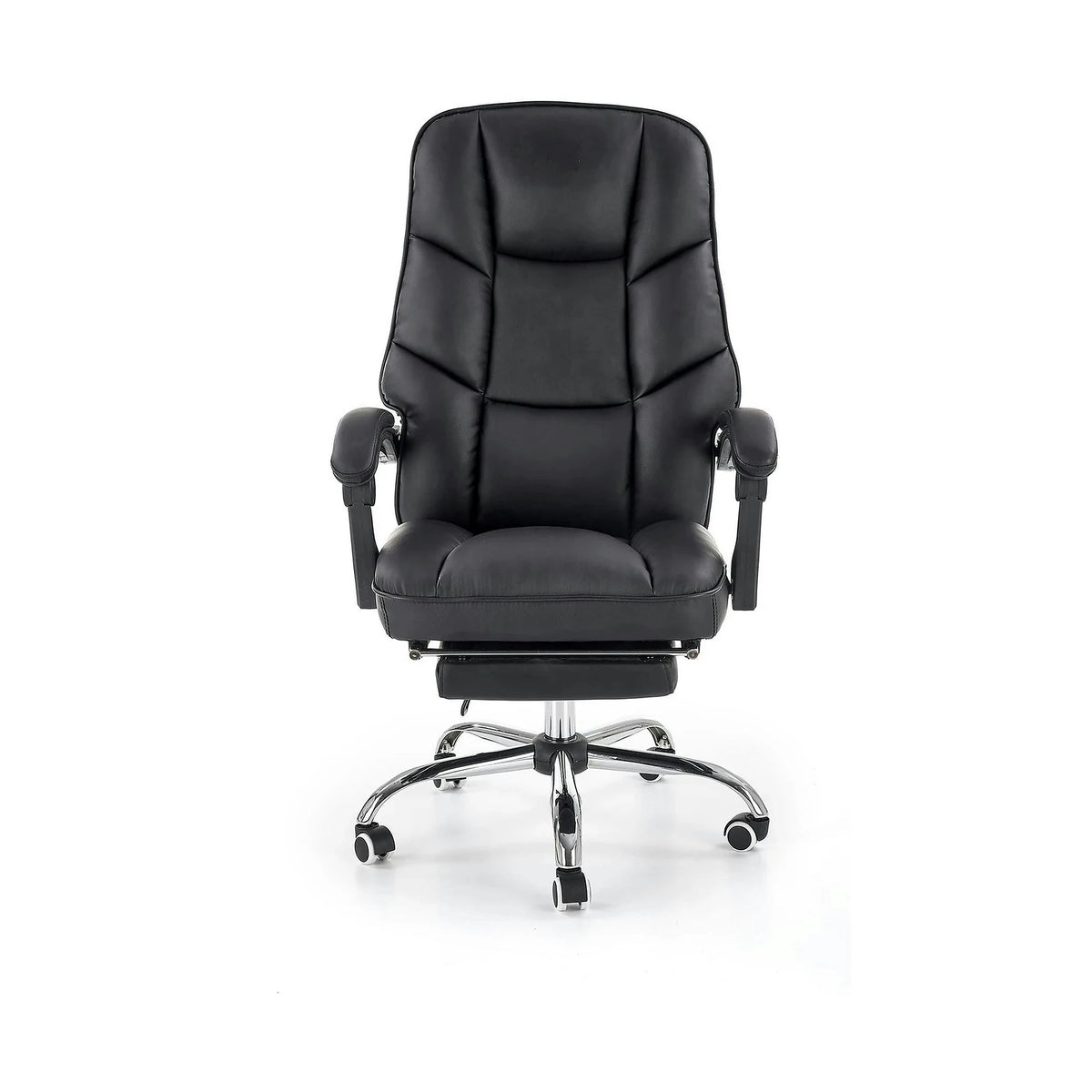 Scaun de birou ALVIN, negru, piele ecologica, 66x70x118/125 cm