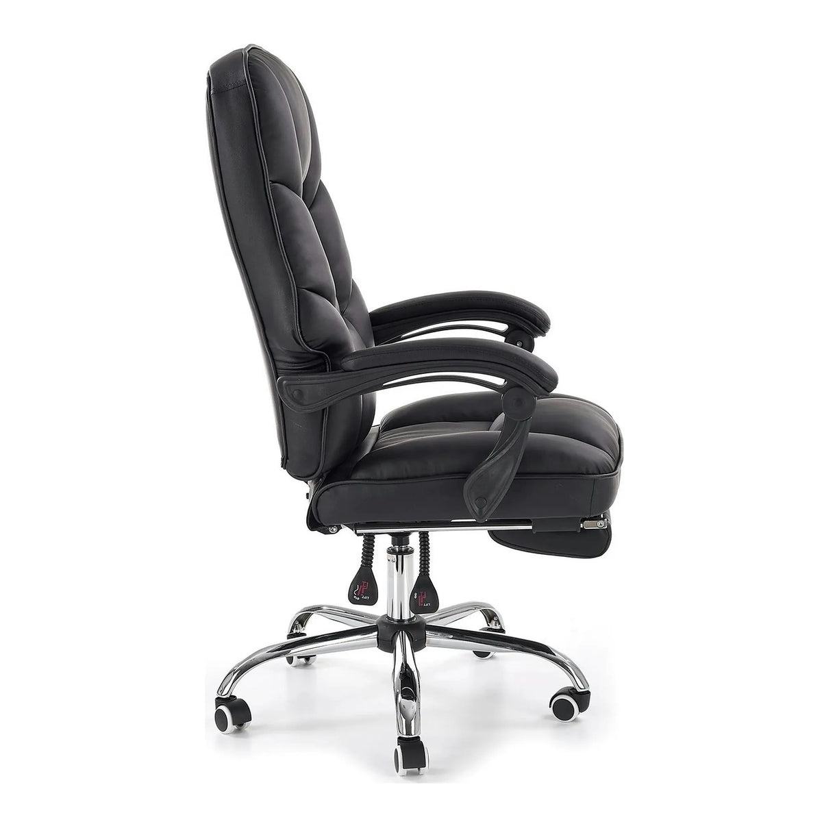 Scaun de birou ALVIN, negru, piele ecologica, 66x70x118/125 cm
