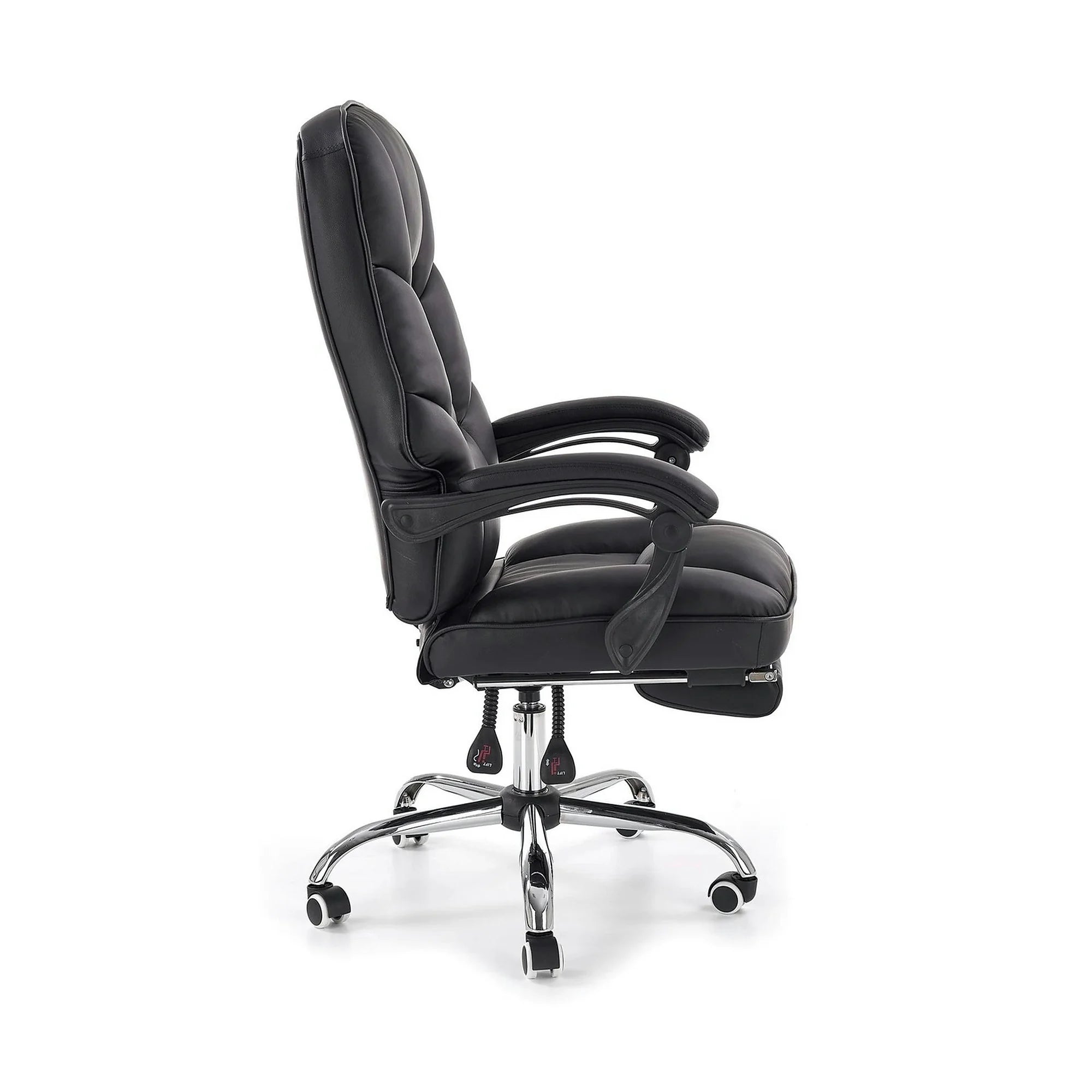 Scaun de birou ALVIN, negru, piele ecologica, 66x70x118/125 cm