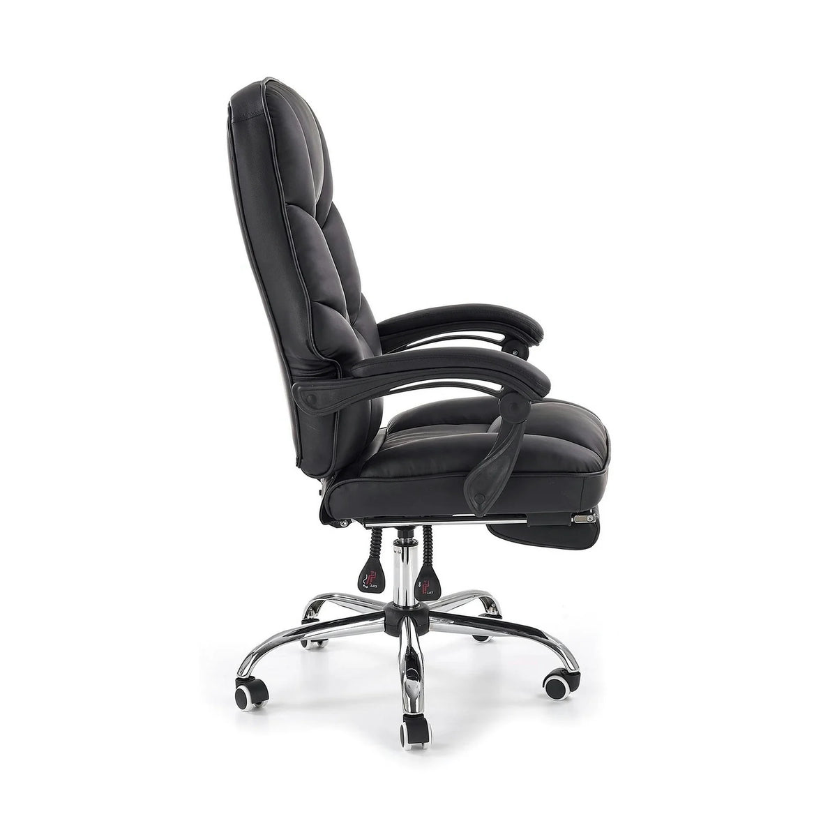 Scaun de birou ALVIN, negru, piele ecologica, 66x70x118/125 cm