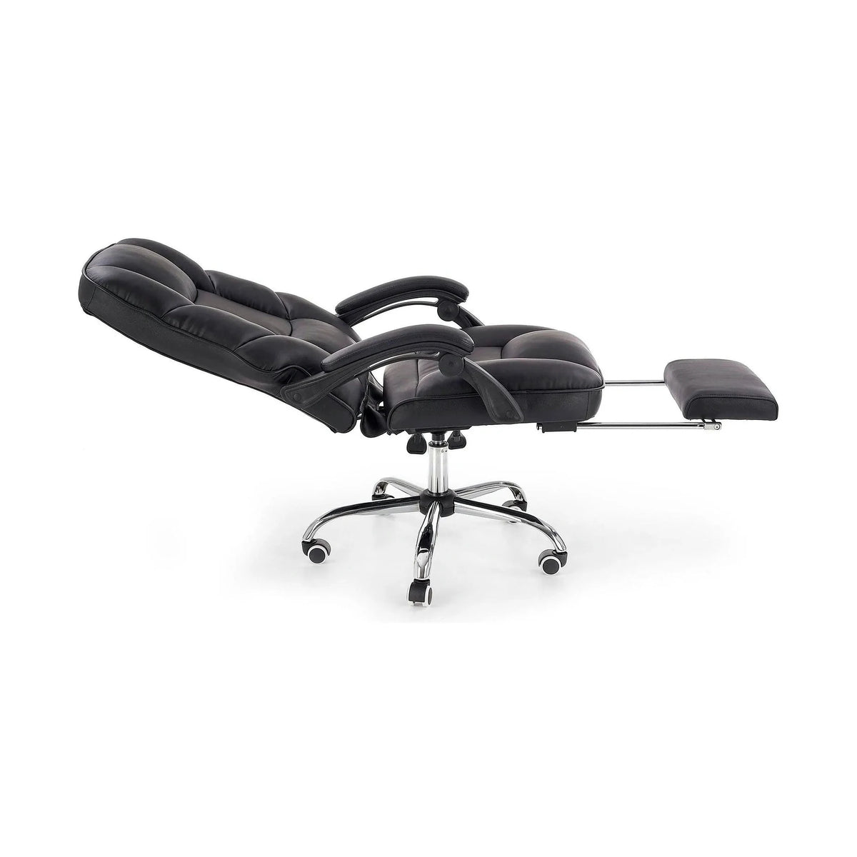 Scaun de birou ALVIN, negru, piele ecologica, 66x70x118/125 cm