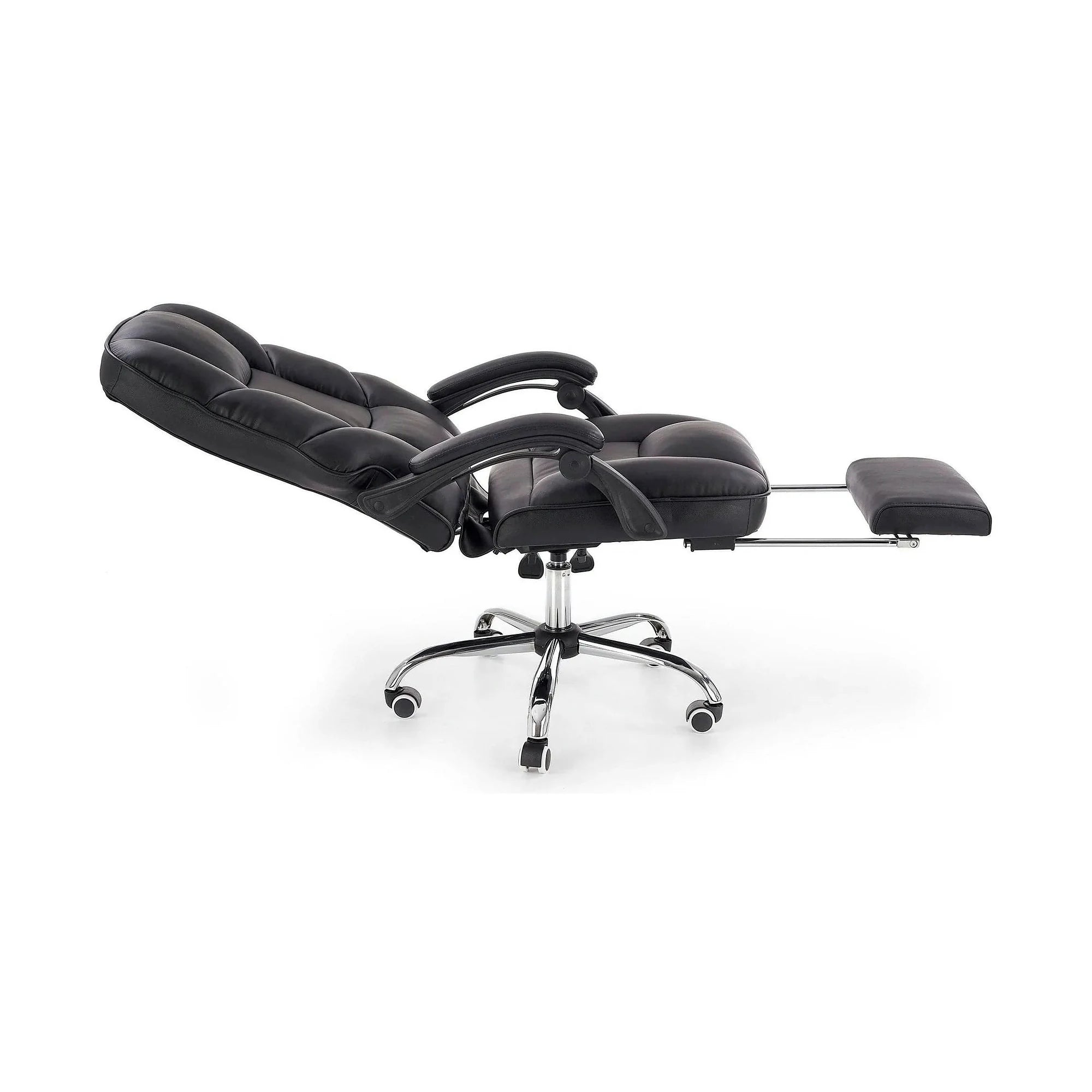 Scaun de birou ALVIN, negru, piele ecologica, 66x70x118/125 cm