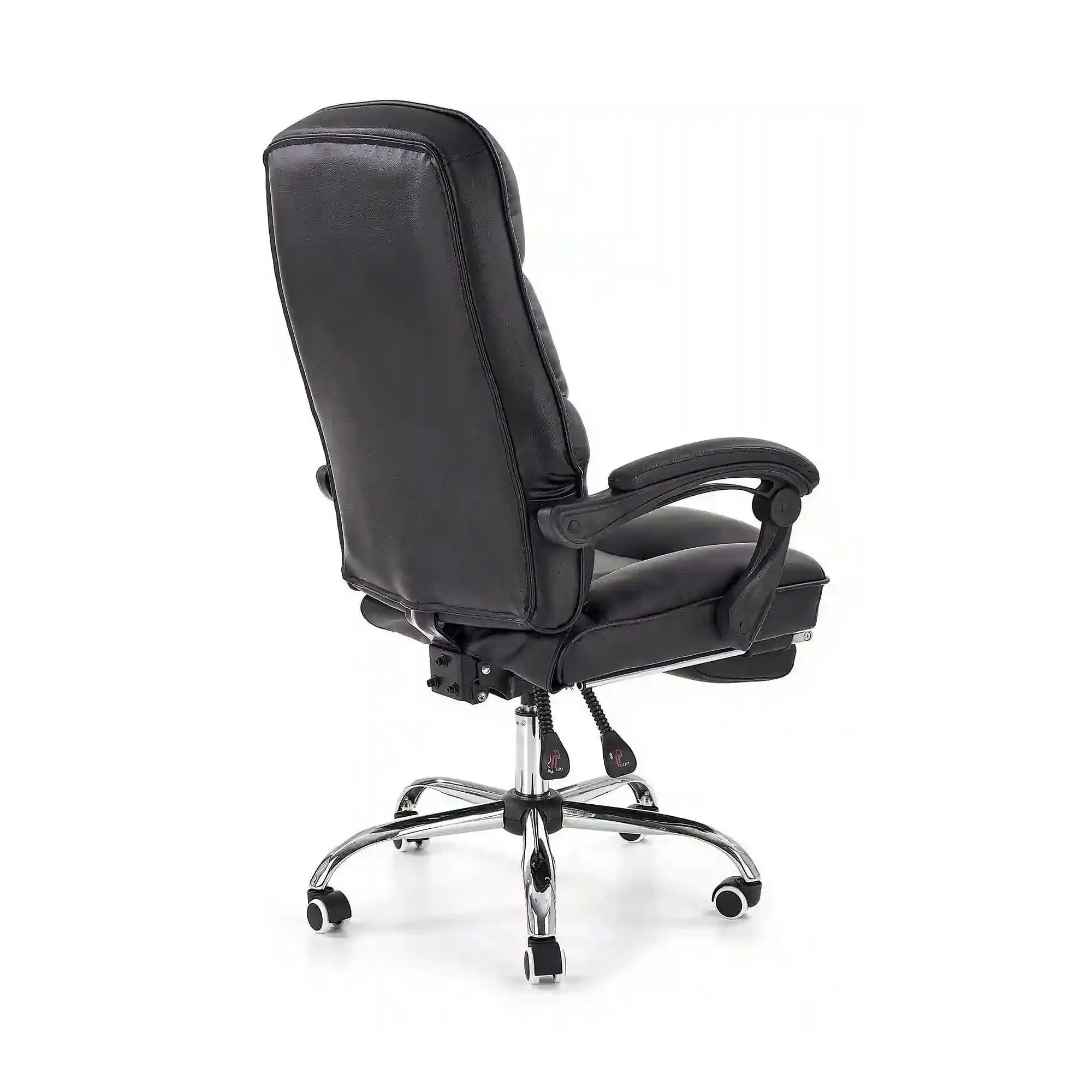 Scaun de birou ALVIN, negru, piele ecologica, 66x70x118/125 cm