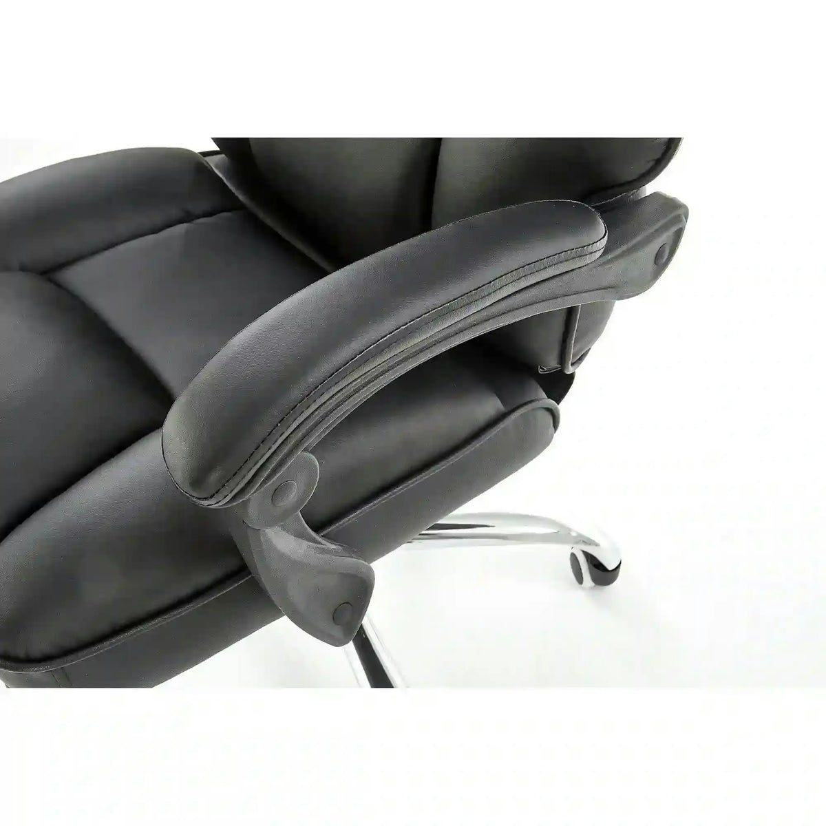 Scaun de birou ALVIN, negru, piele ecologica, 66x70x118/125 cm