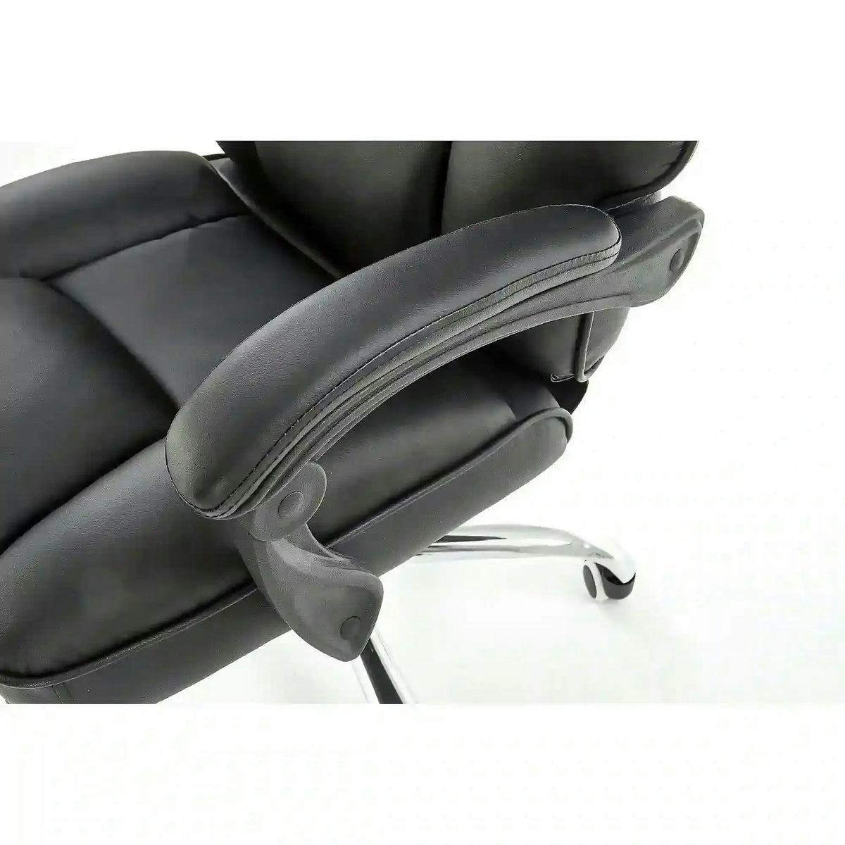 Scaun de birou ALVIN, negru, piele ecologica, 66x70x118/125 cm