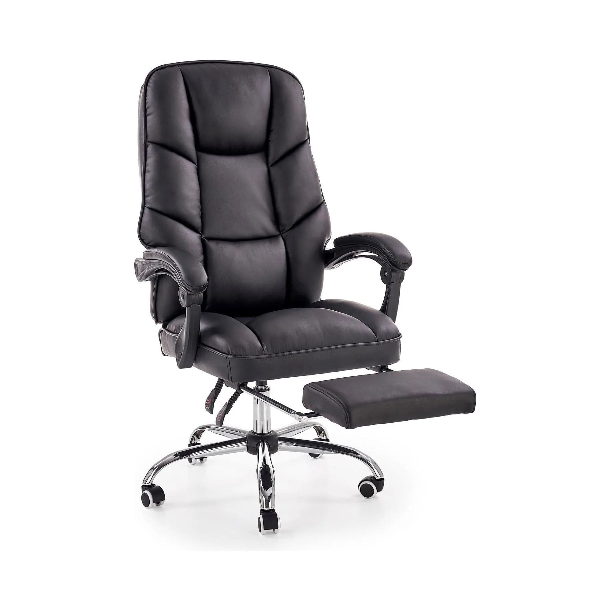 Scaun de birou ALVIN, negru, piele ecologica, 66x70x118/125 cm