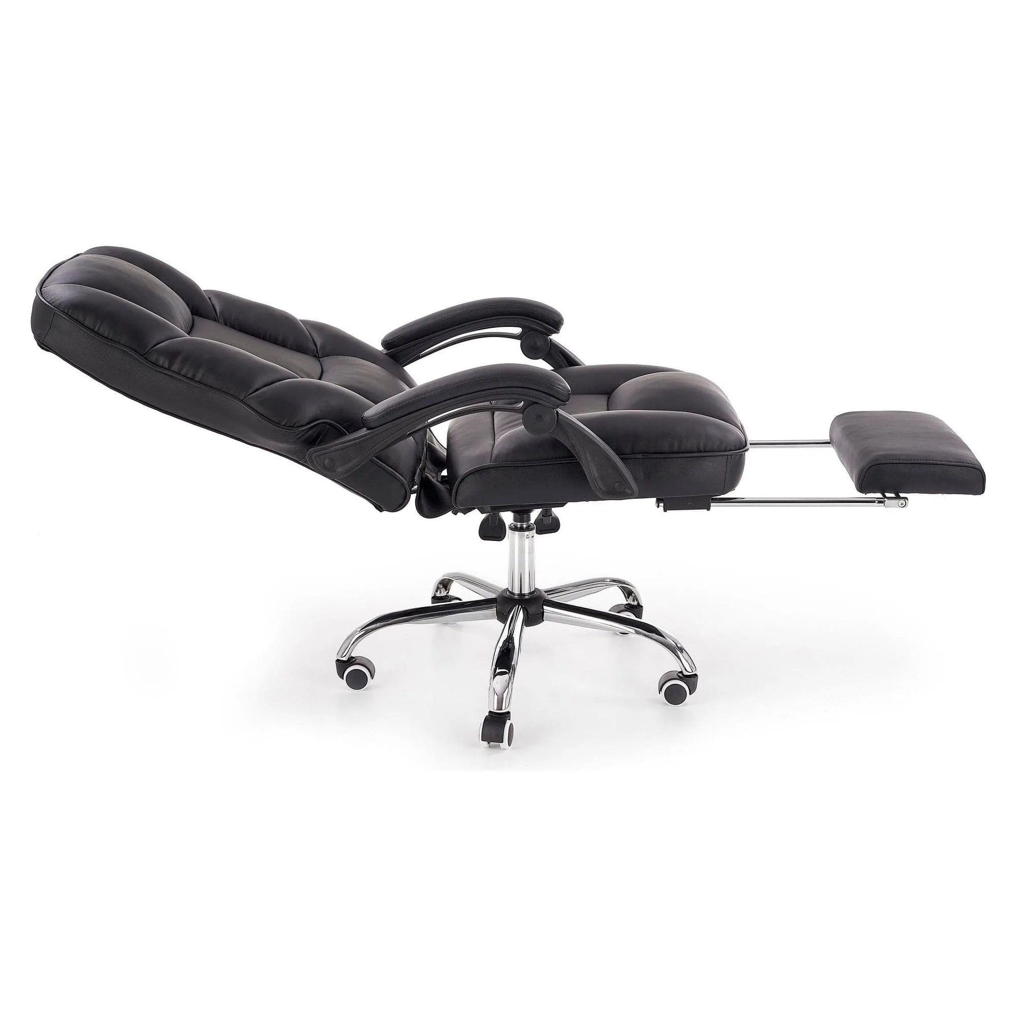 Scaun de birou ALVIN, negru, piele ecologica, 66x70x118/125 cm