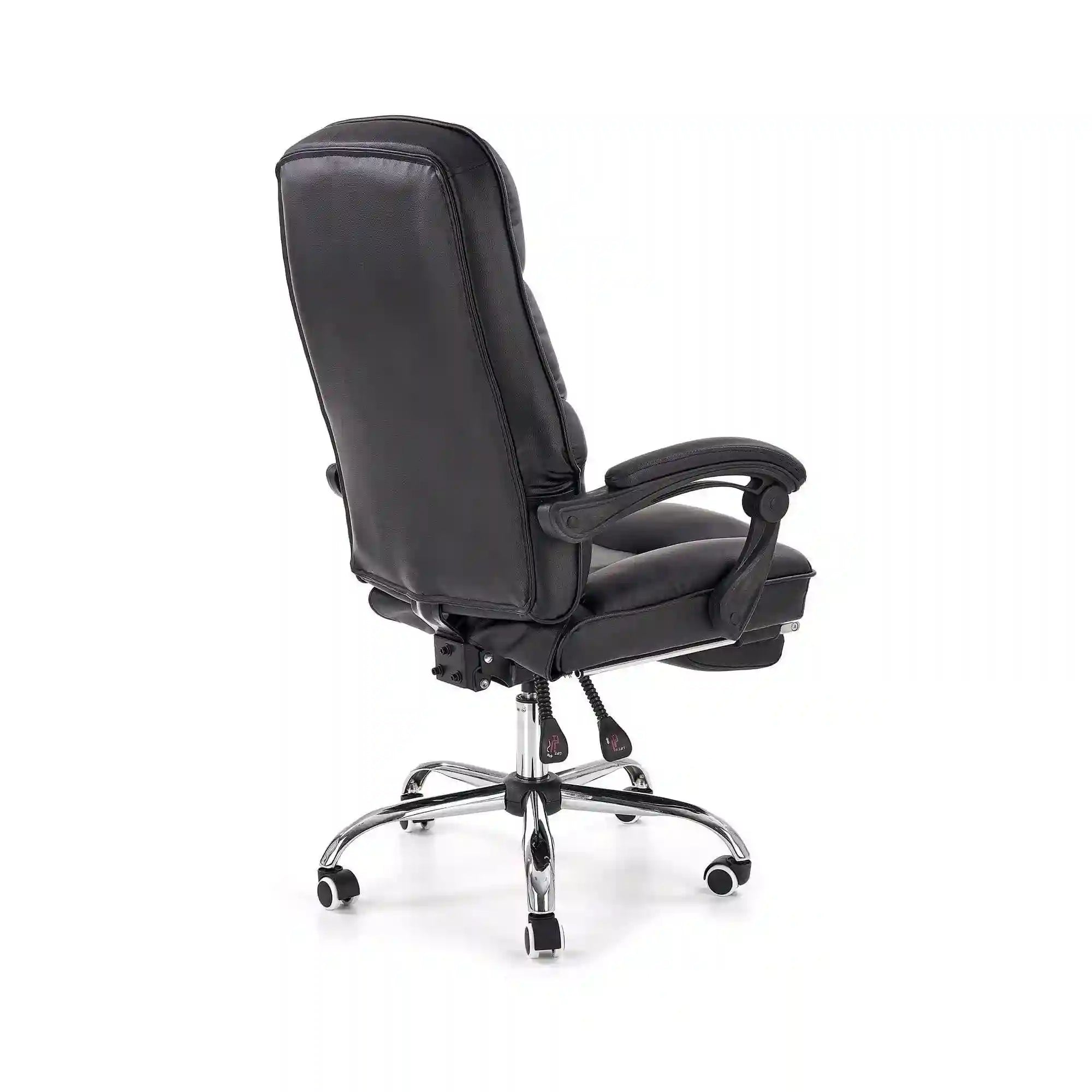 Scaun de birou ALVIN, negru, piele ecologica, 66x70x118/125 cm