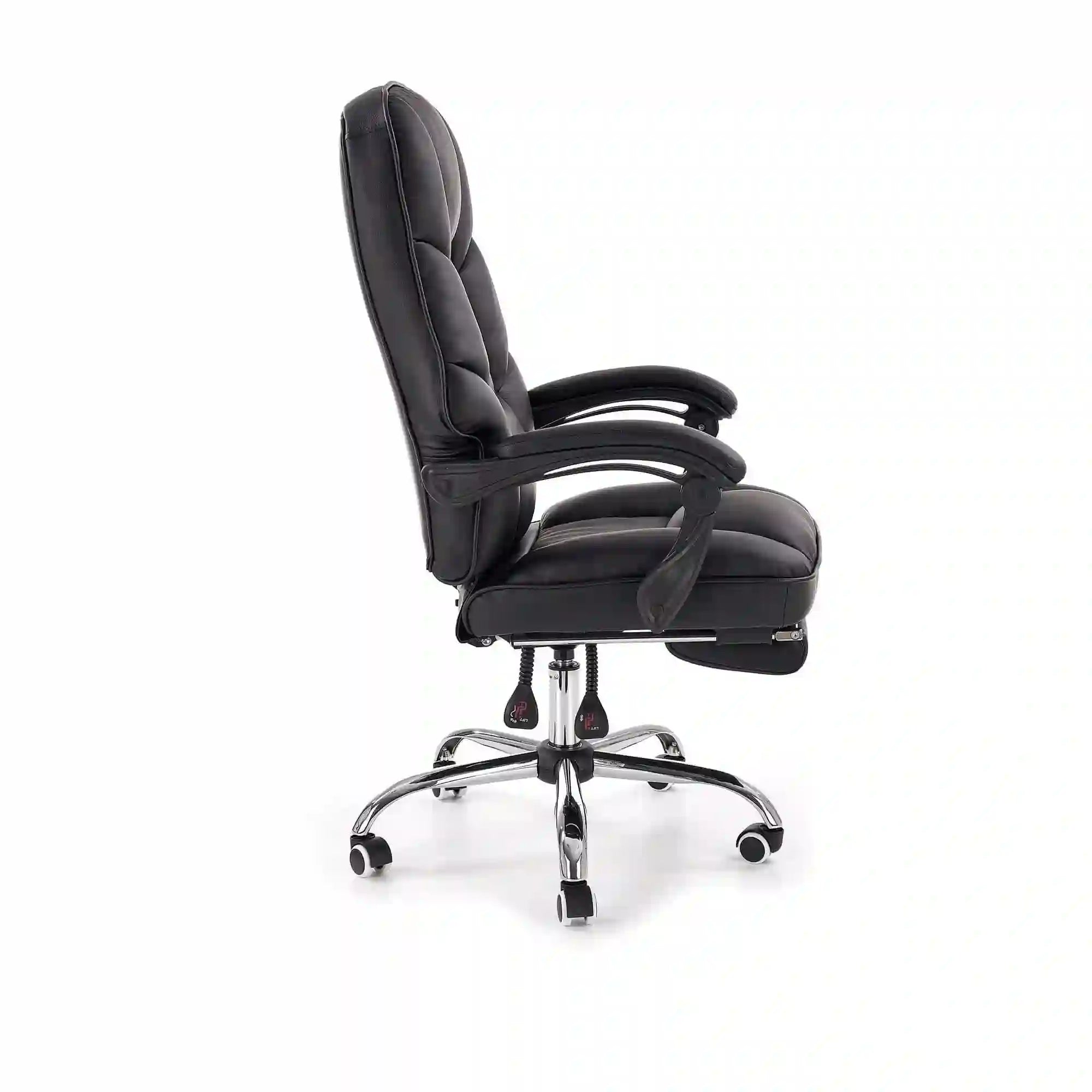 Scaun de birou ALVIN, negru, piele ecologica, 66x70x118/125 cm