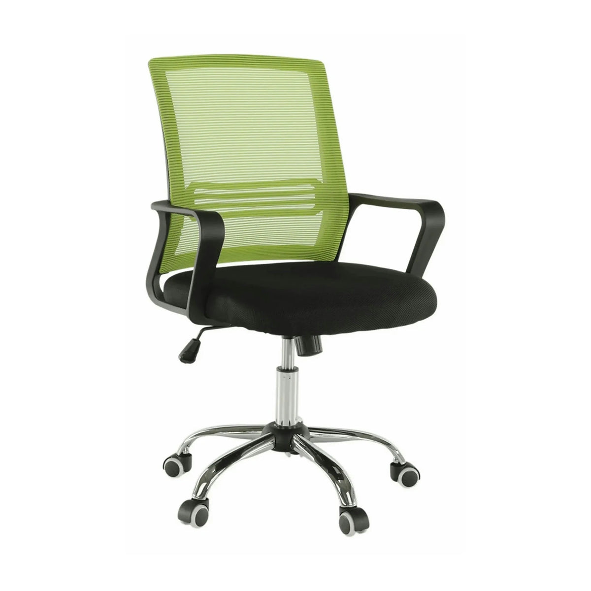 Scaun de birou APOLO, verde/negru, stofa/plasa/metal, 61x54x87/95 cm