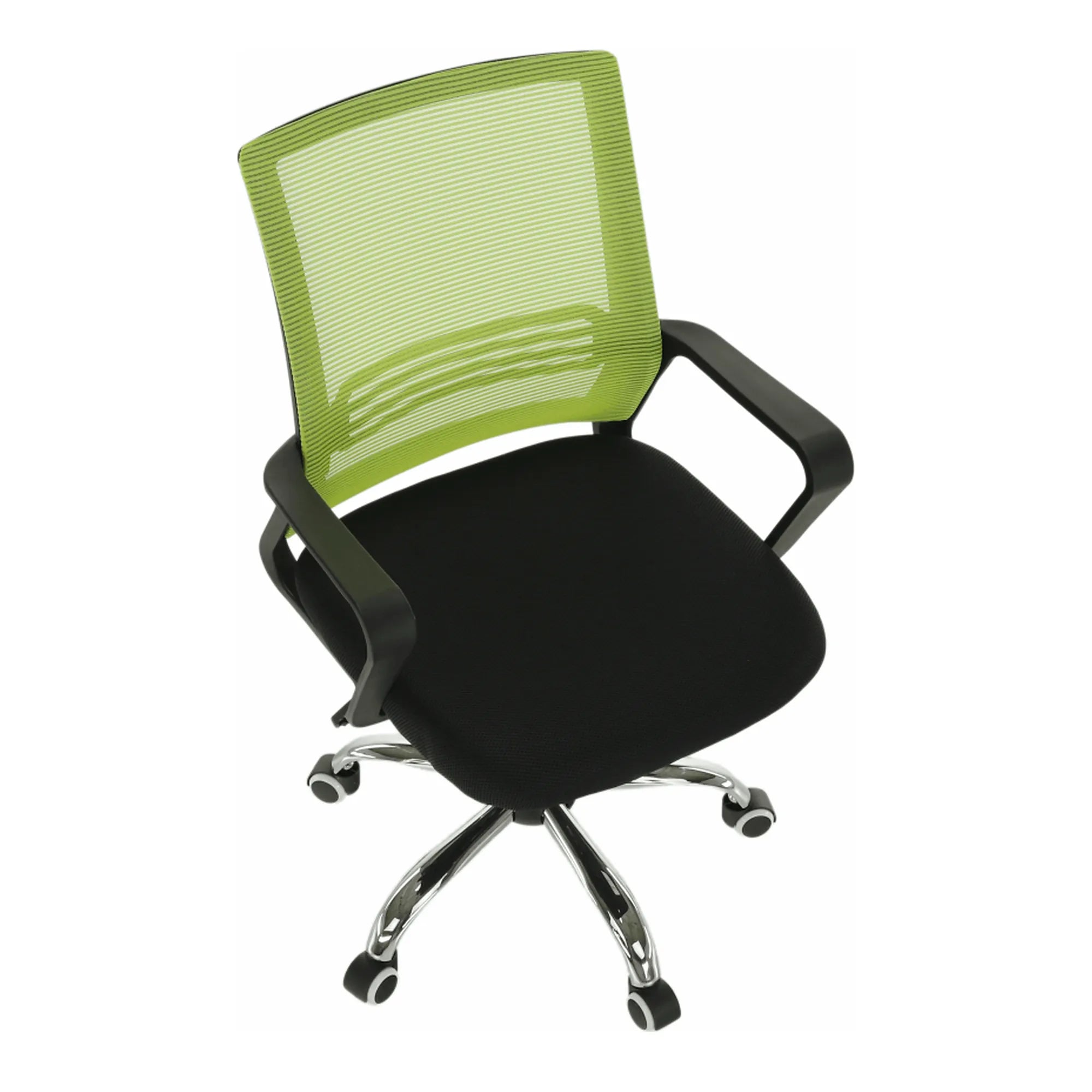Scaun de birou APOLO, verde/negru, stofa/plasa/metal, 61x54x87/95 cm