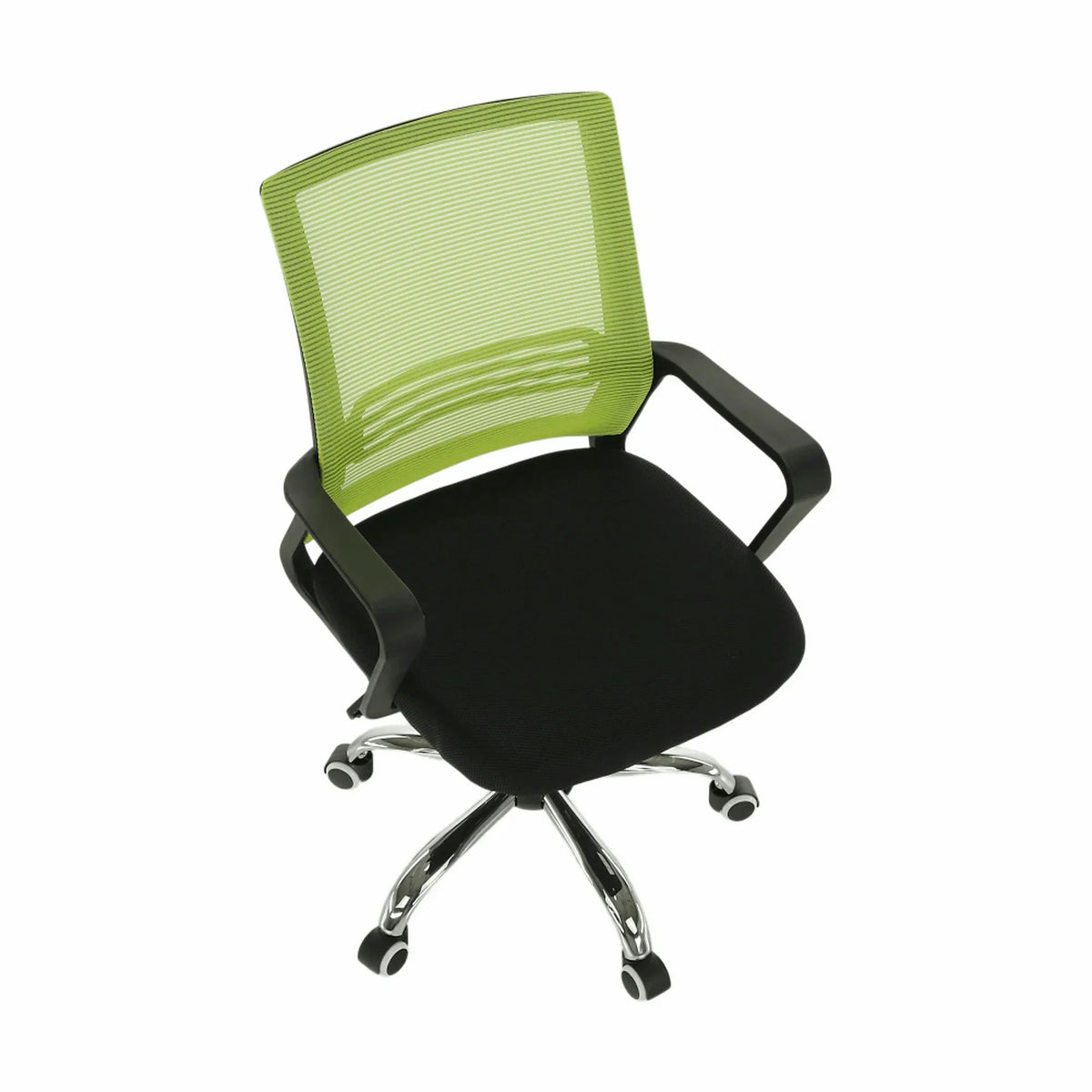Scaun de birou APOLO, verde/negru, stofa/plasa/metal, 61x54x87/95 cm