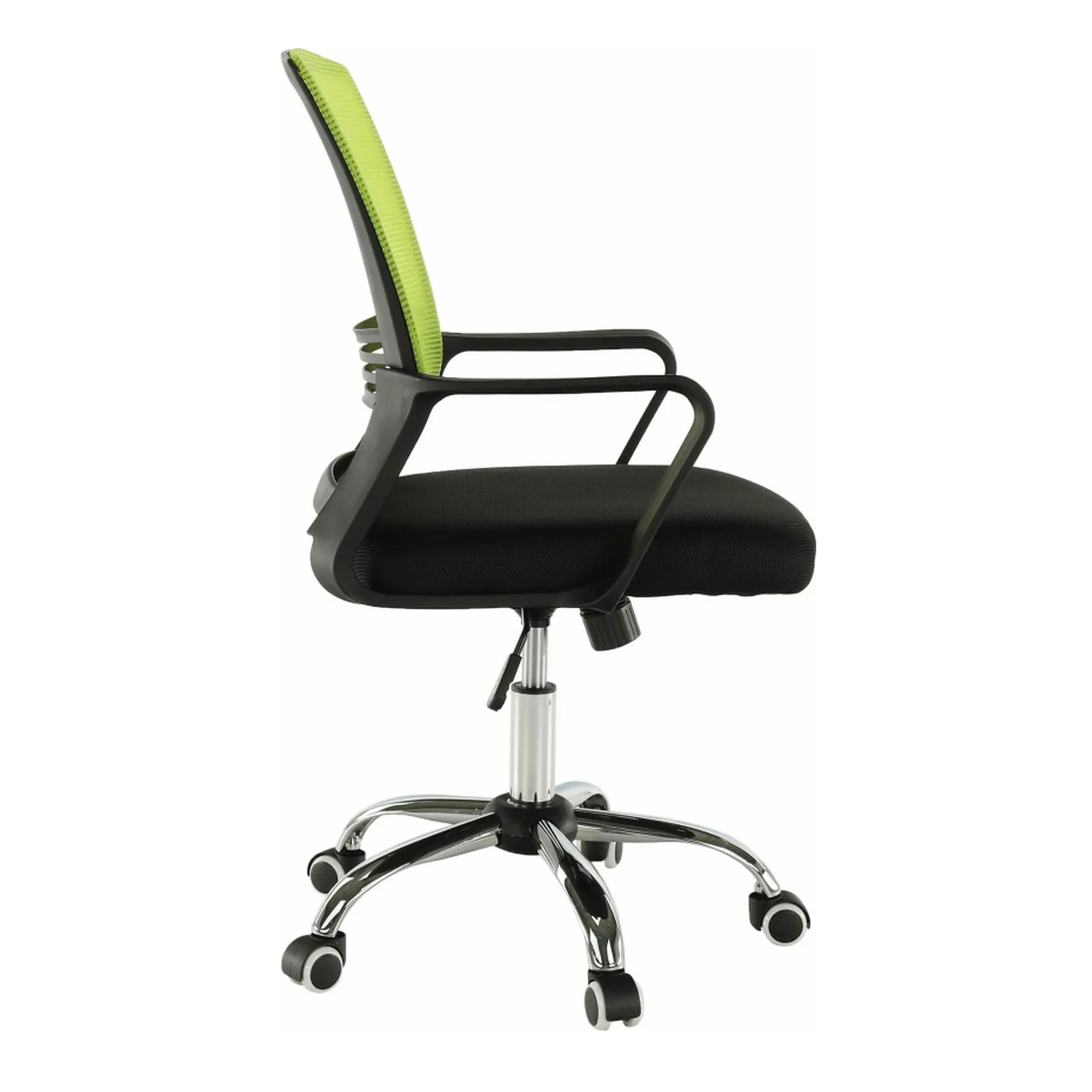Scaun de birou APOLO, verde/negru, stofa/plasa/metal, 61x54x87/95 cm