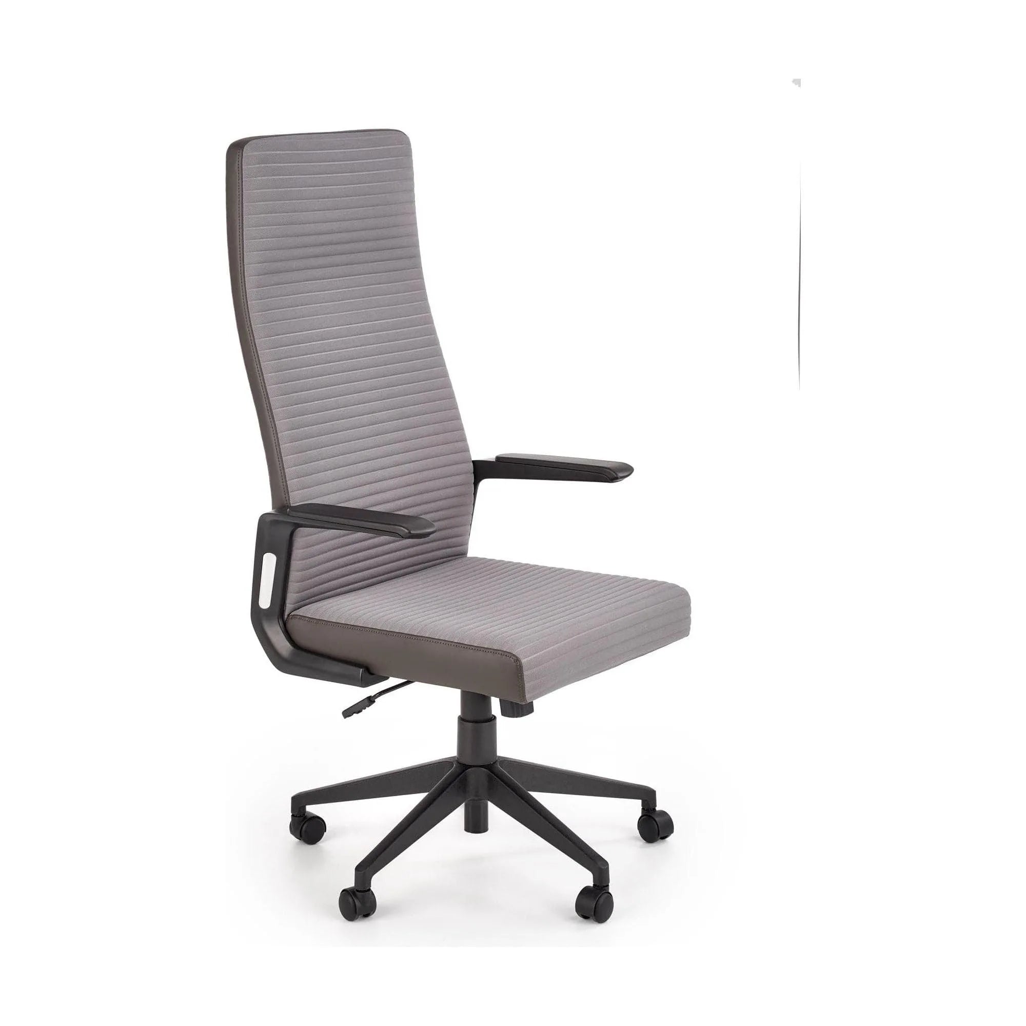 Scaun de birou AREZZO, gri inchis/negru, stofa, 66x65x119/129 cm