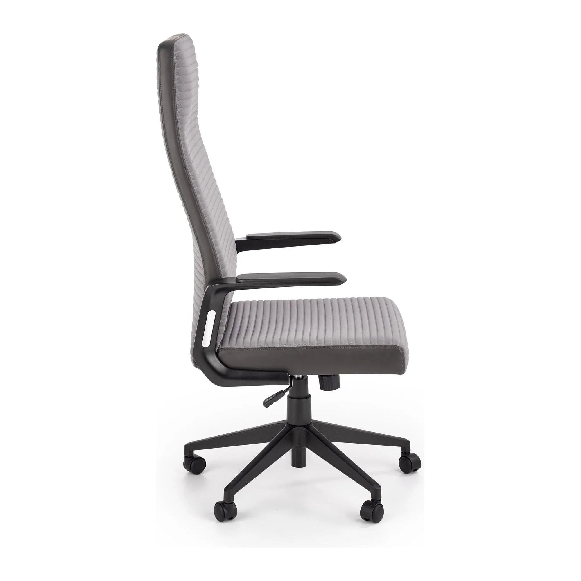 Scaun de birou AREZZO, gri inchis/negru, stofa, 66x65x119/129 cm