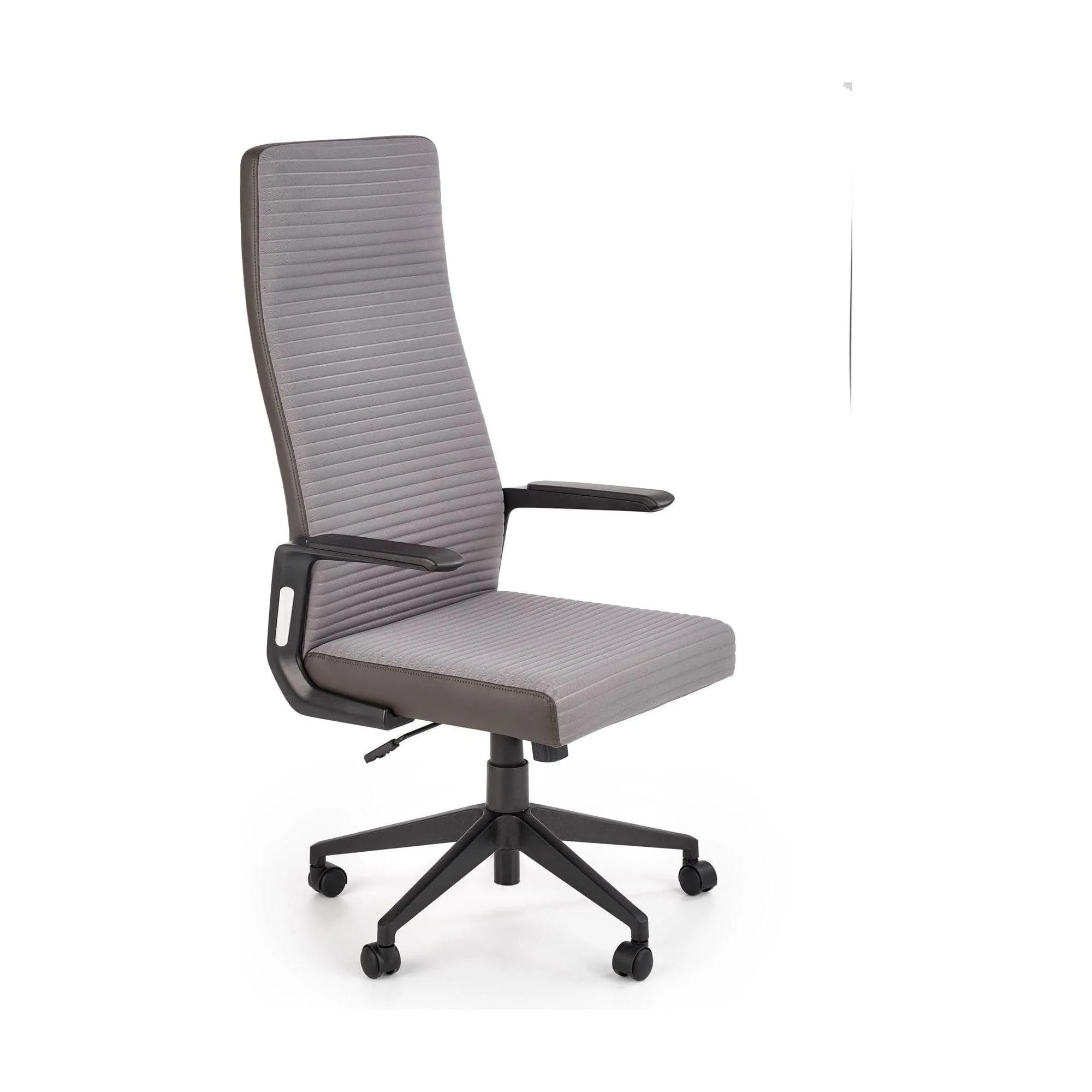 Scaun de birou AREZZO, gri inchis/negru, stofa, 66x65x119/129 cm