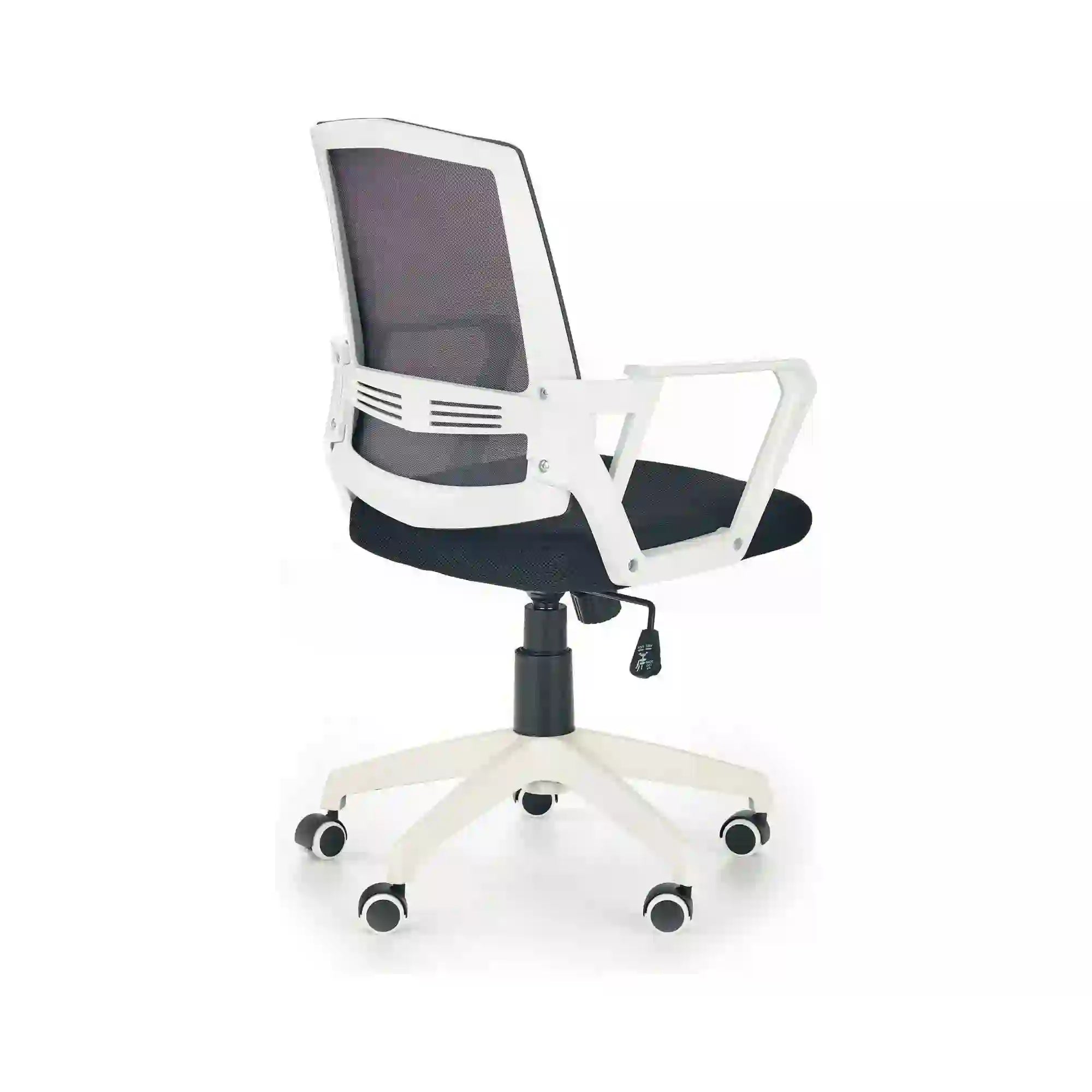 Scaun de birou ASCOT, negru/alb/gri, stofa mesh/metal/plastic, 55x57x94/104 cm