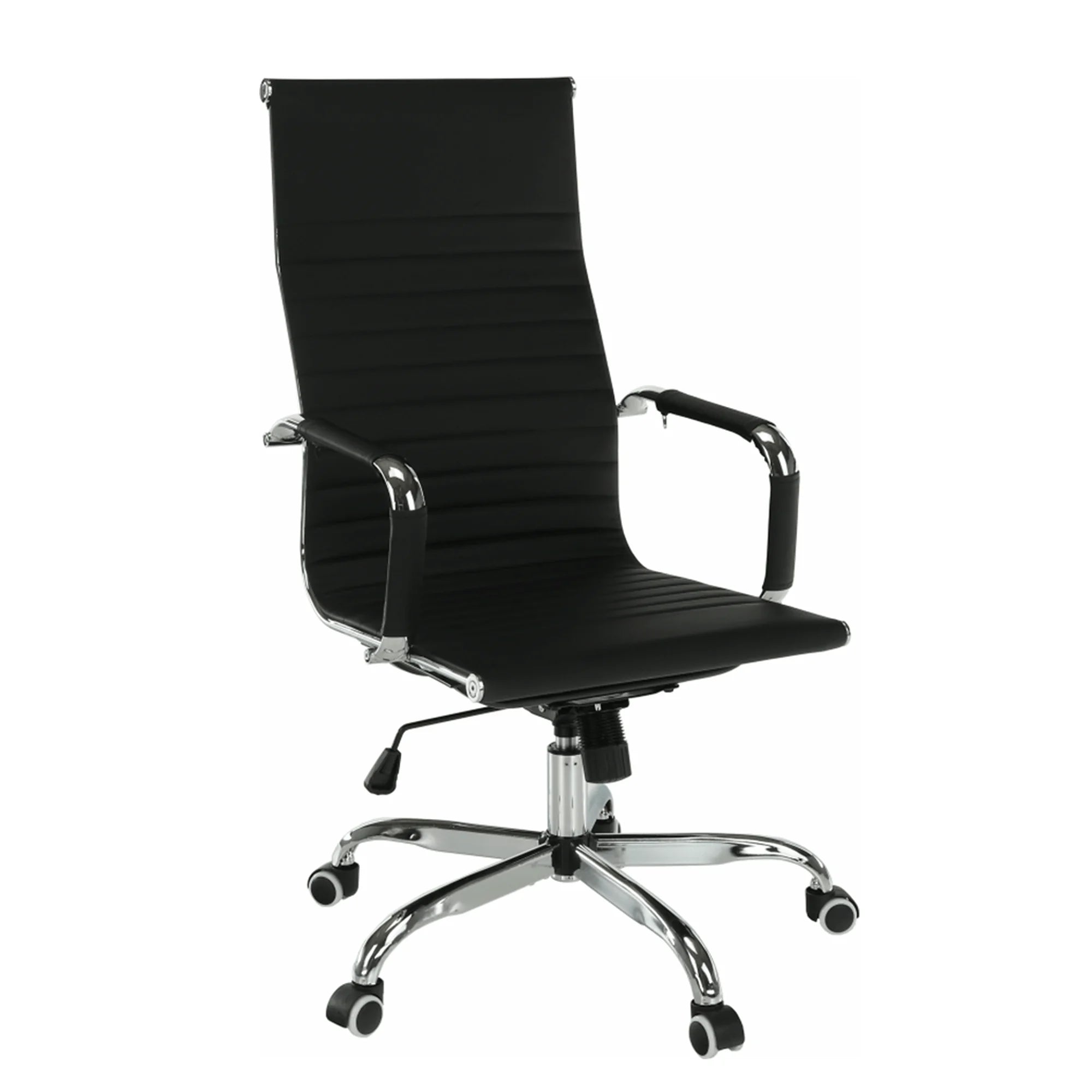 Scaun de birou AZURE 2 NEW, negru/crom, piele ecologica/metal, 63x55x106/114 cm