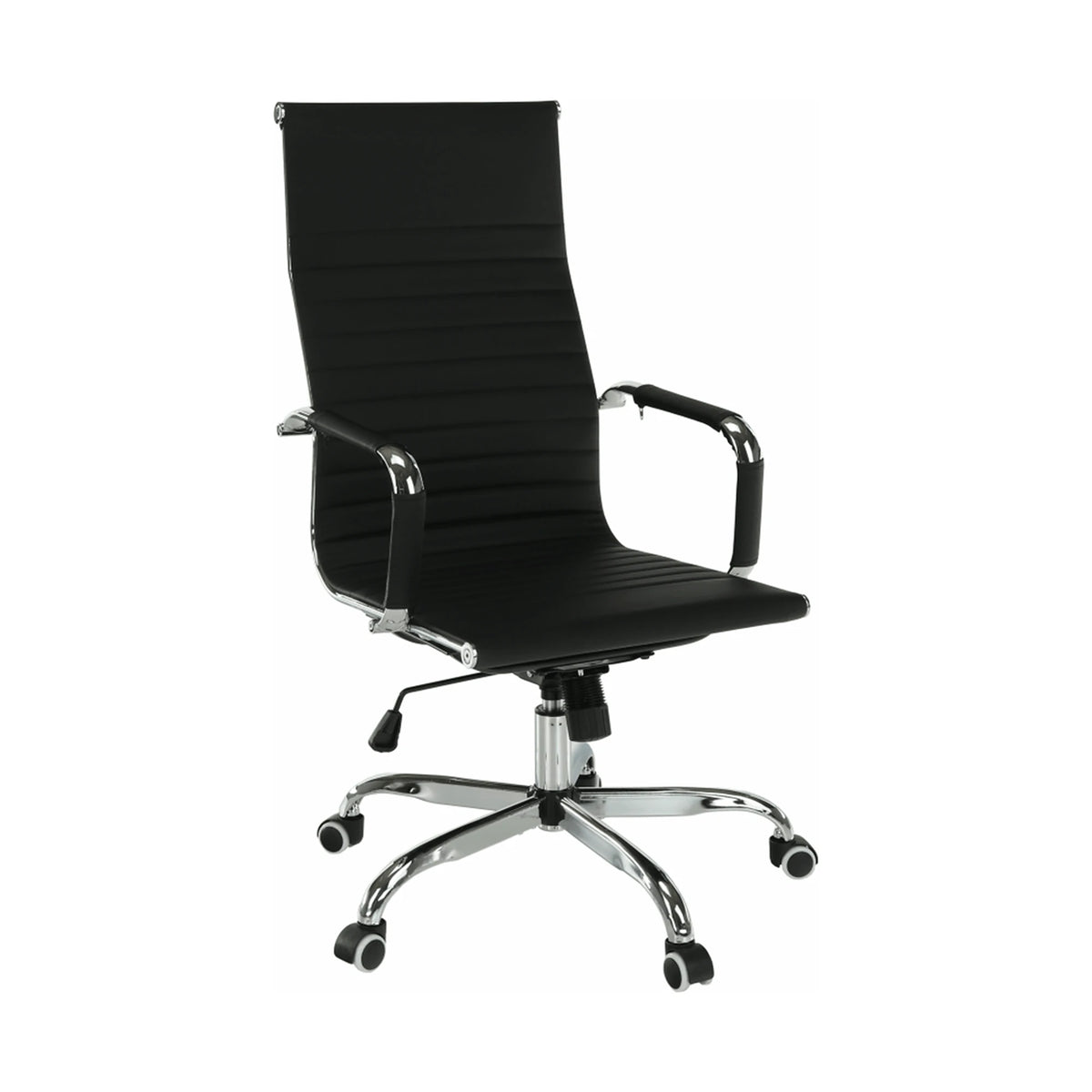 Scaun de birou AZURE 2 NEW, negru/crom, piele ecologica/metal, 63x55x106/114 cm