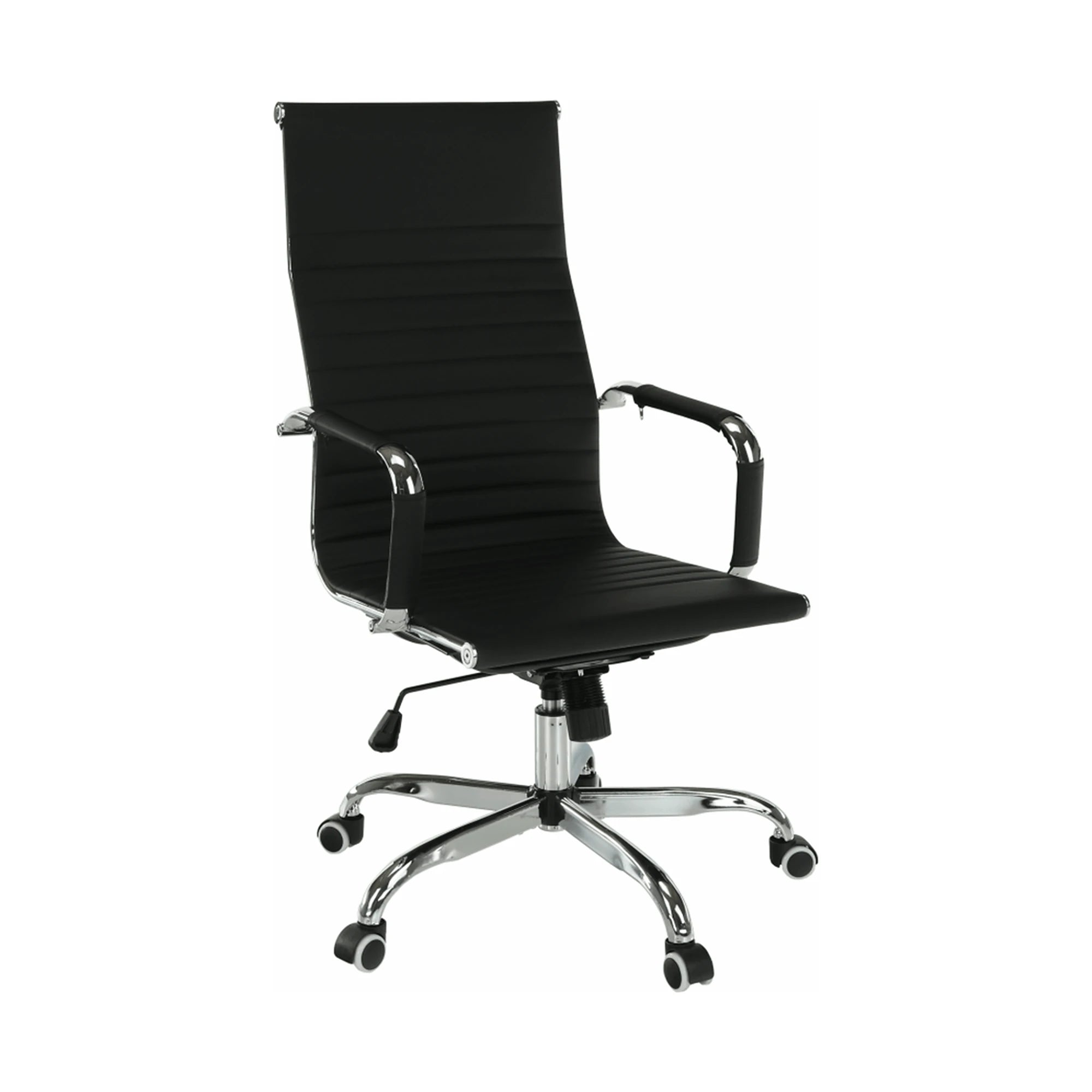 Scaun de birou AZURE 2 NEW, negru/crom, piele ecologica/metal, 63x55x106/114 cm
