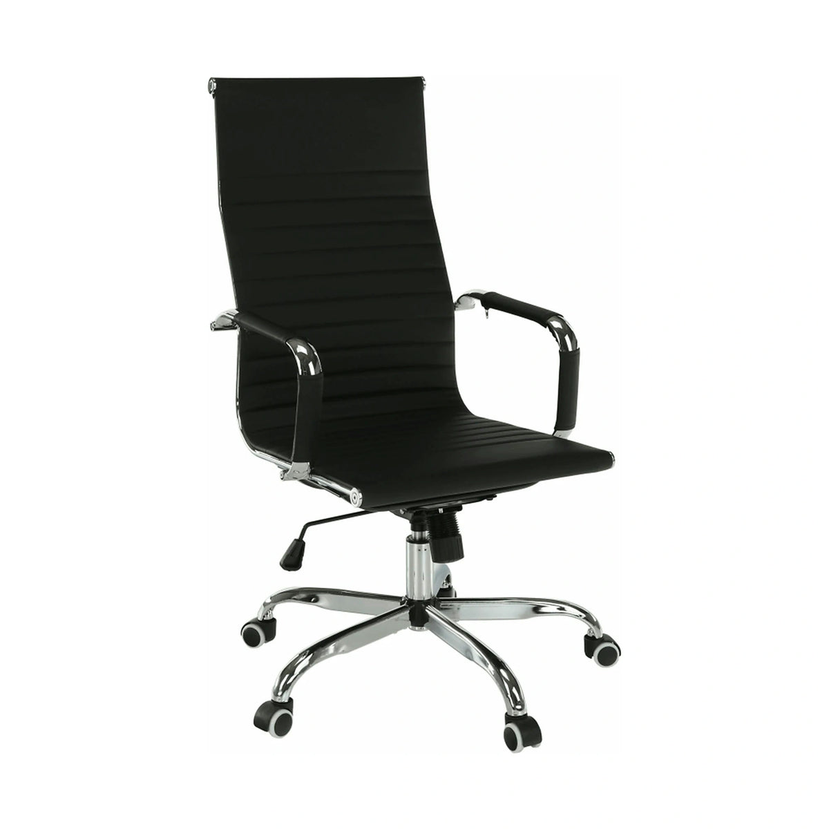Scaun de birou AZURE 2 NEW, negru/crom, piele ecologica/metal, 63x55x106/114 cm