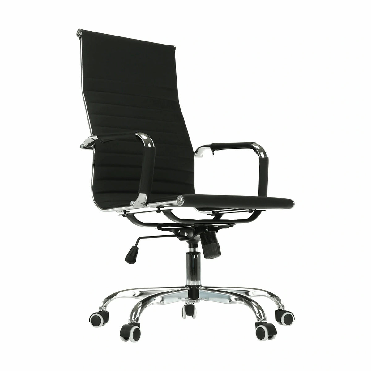 Scaun de birou AZURE 2 NEW, negru/crom, piele ecologica/metal, 63x55x106/114 cm