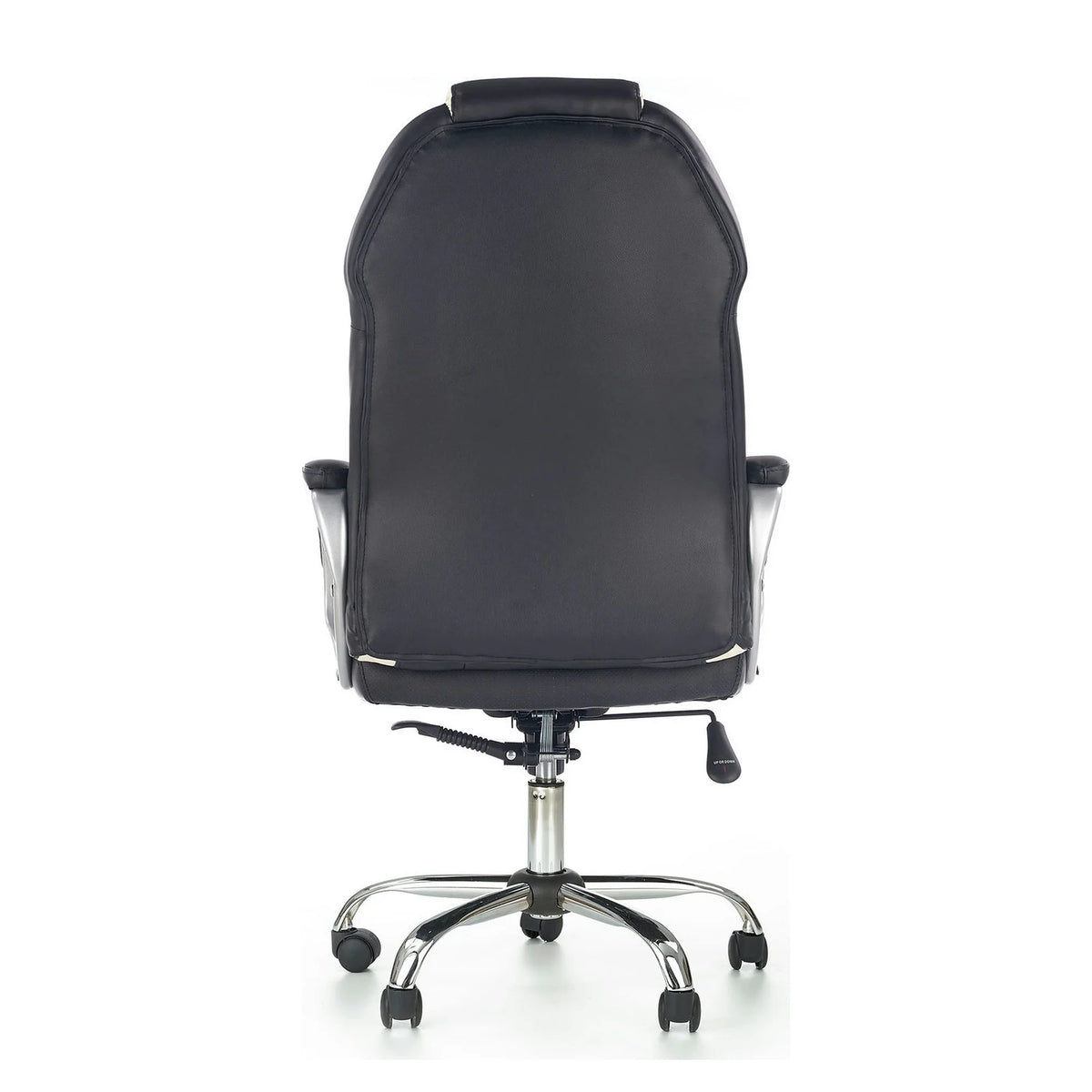 Scaun de birou BARTON, negru/alb, piele ecologica perforata, 64x68x115/123 cm