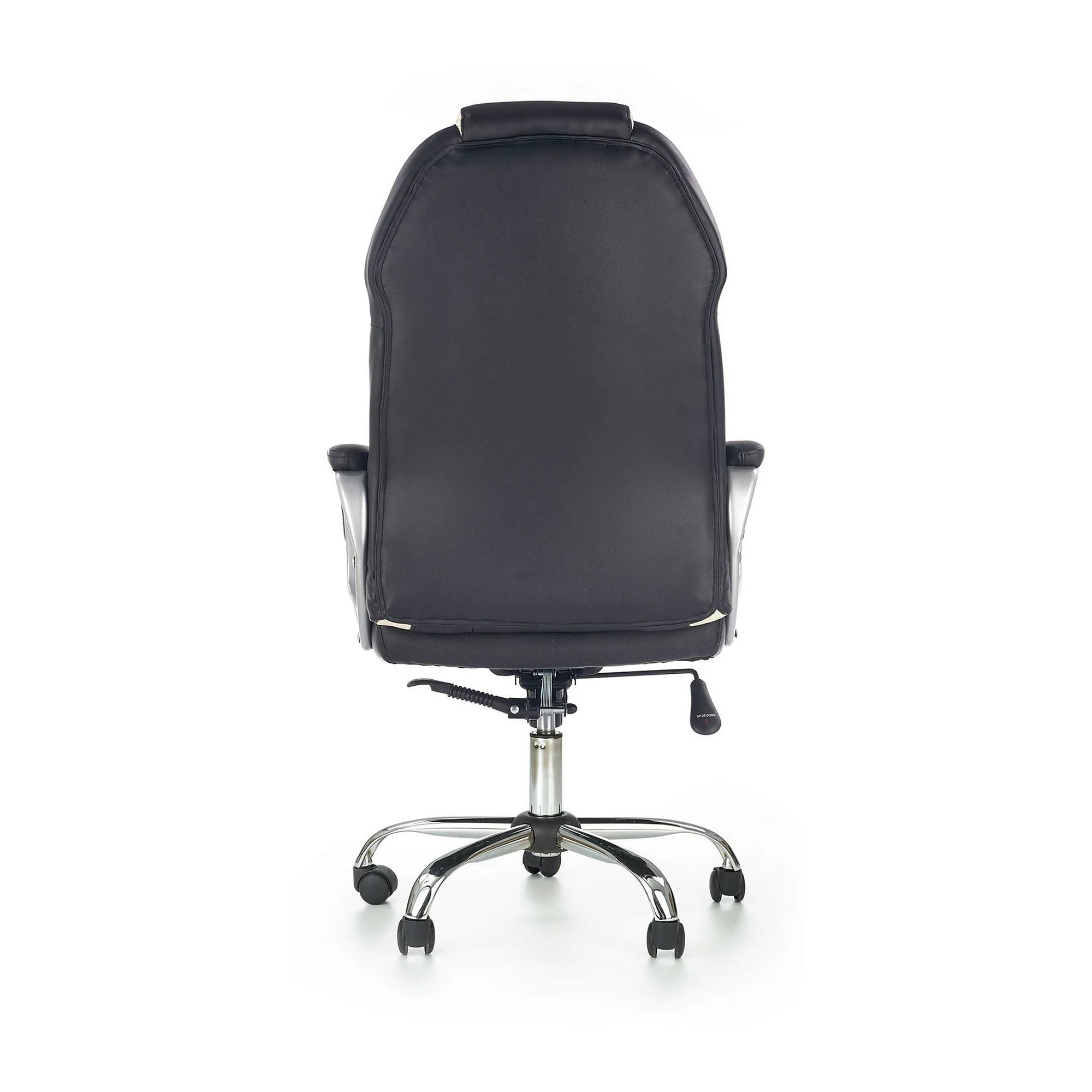 Scaun de birou BARTON, negru/alb, piele ecologica perforata, 64x68x115/123 cm