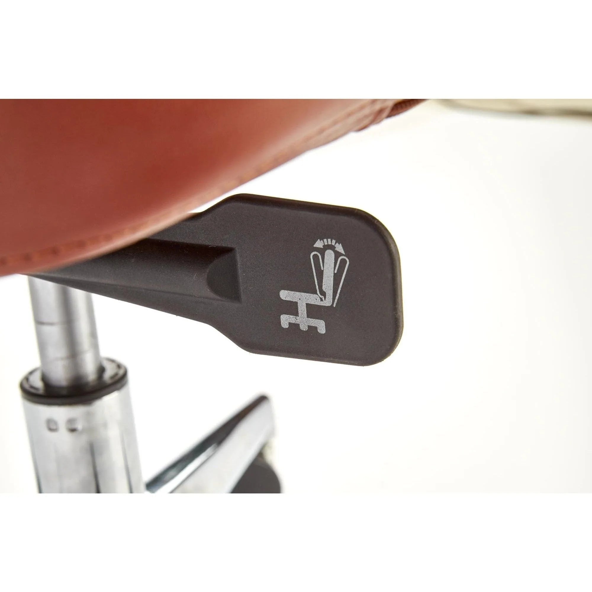 Scaun de birou CALVANO, maro/negru/crom, piele ecologica/metal, 73x73x120/130 cm