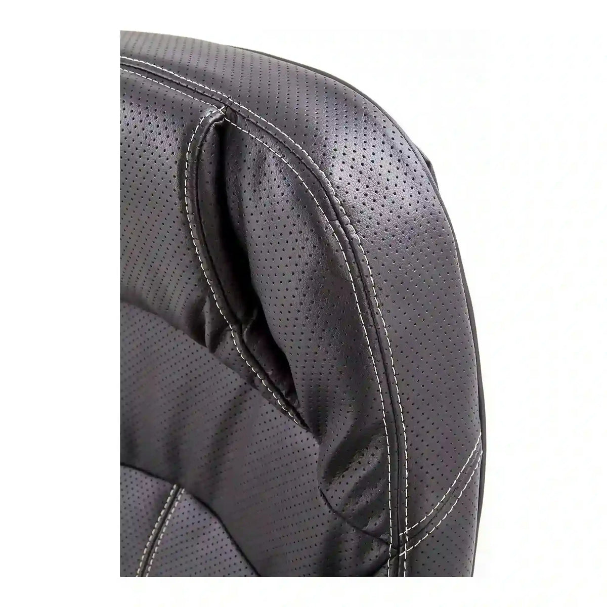 Scaun de birou CARLOS, negru, piele ecologica perforata/plastic, 66x70x106/114 cm