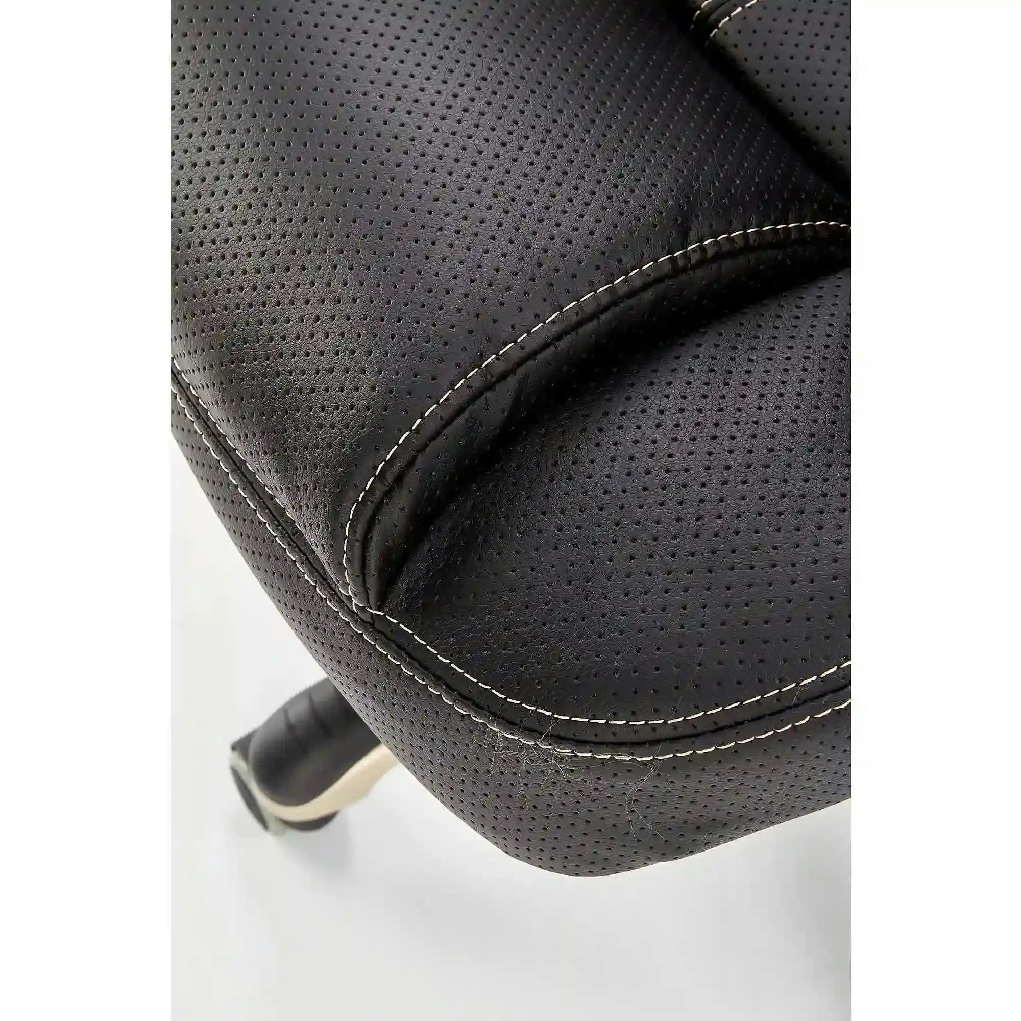 Scaun de birou CARLOS, negru, piele ecologica perforata/plastic, 66x70x106/114 cm