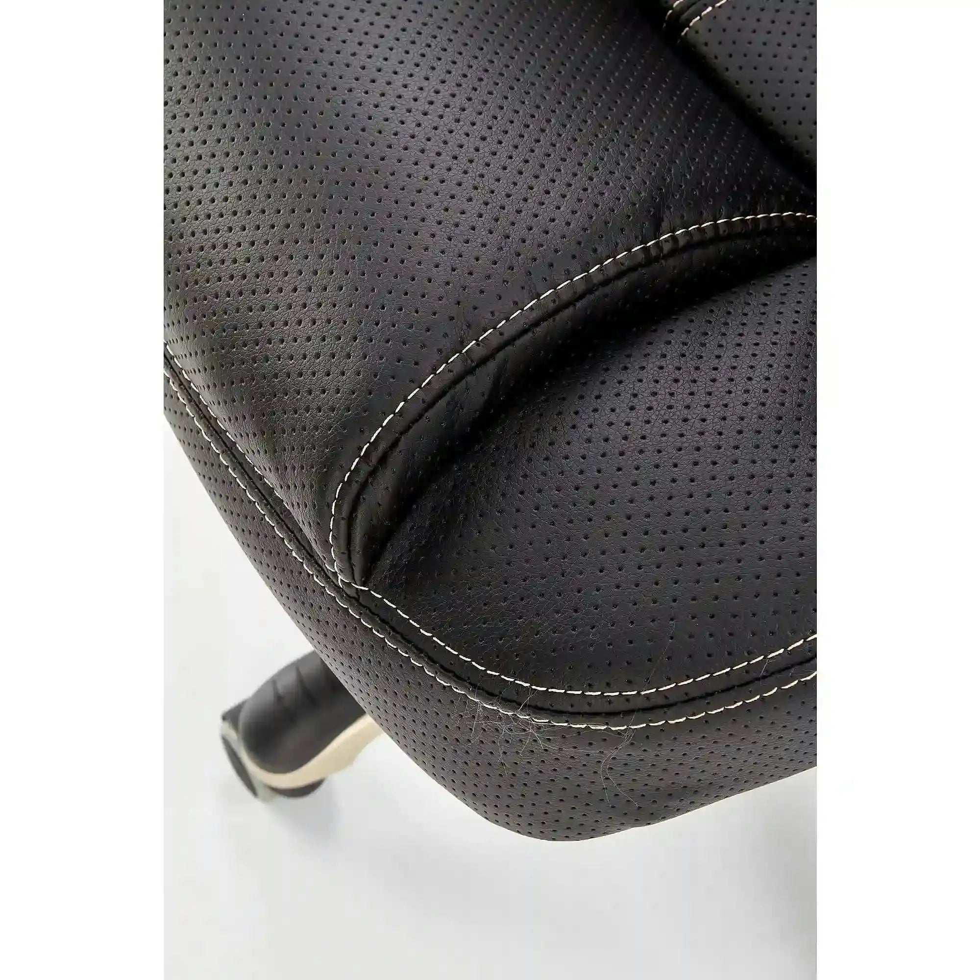 Scaun de birou CARLOS, negru, piele ecologica perforata/plastic, 66x70x106/114 cm