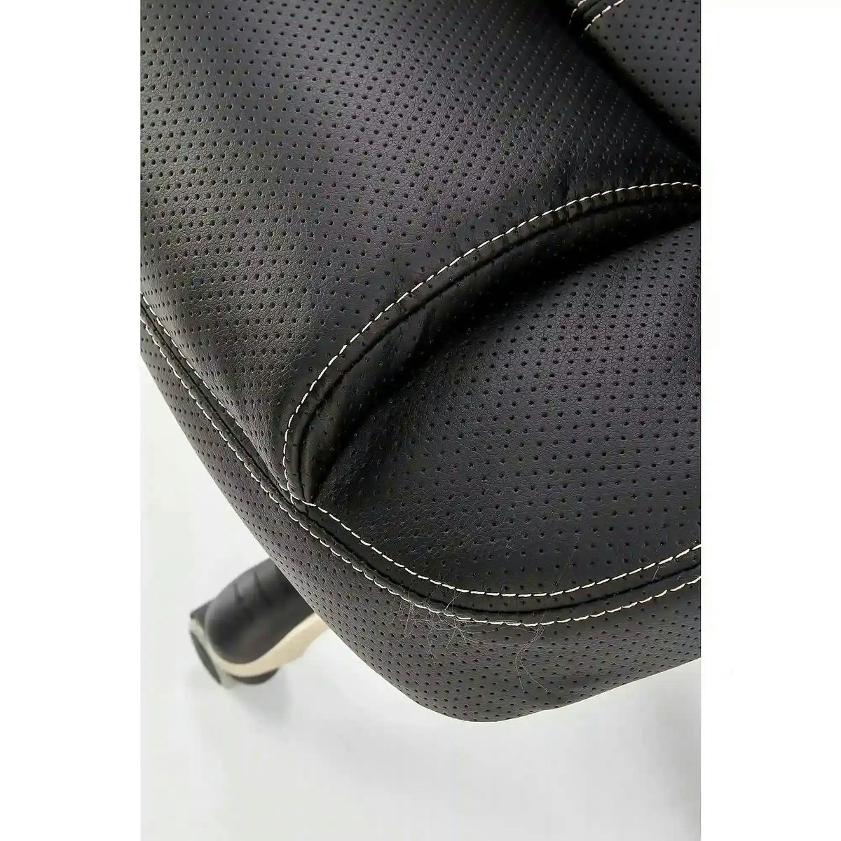 Scaun de birou CARLOS, negru, piele ecologica perforata/plastic, 66x70x106/114 cm