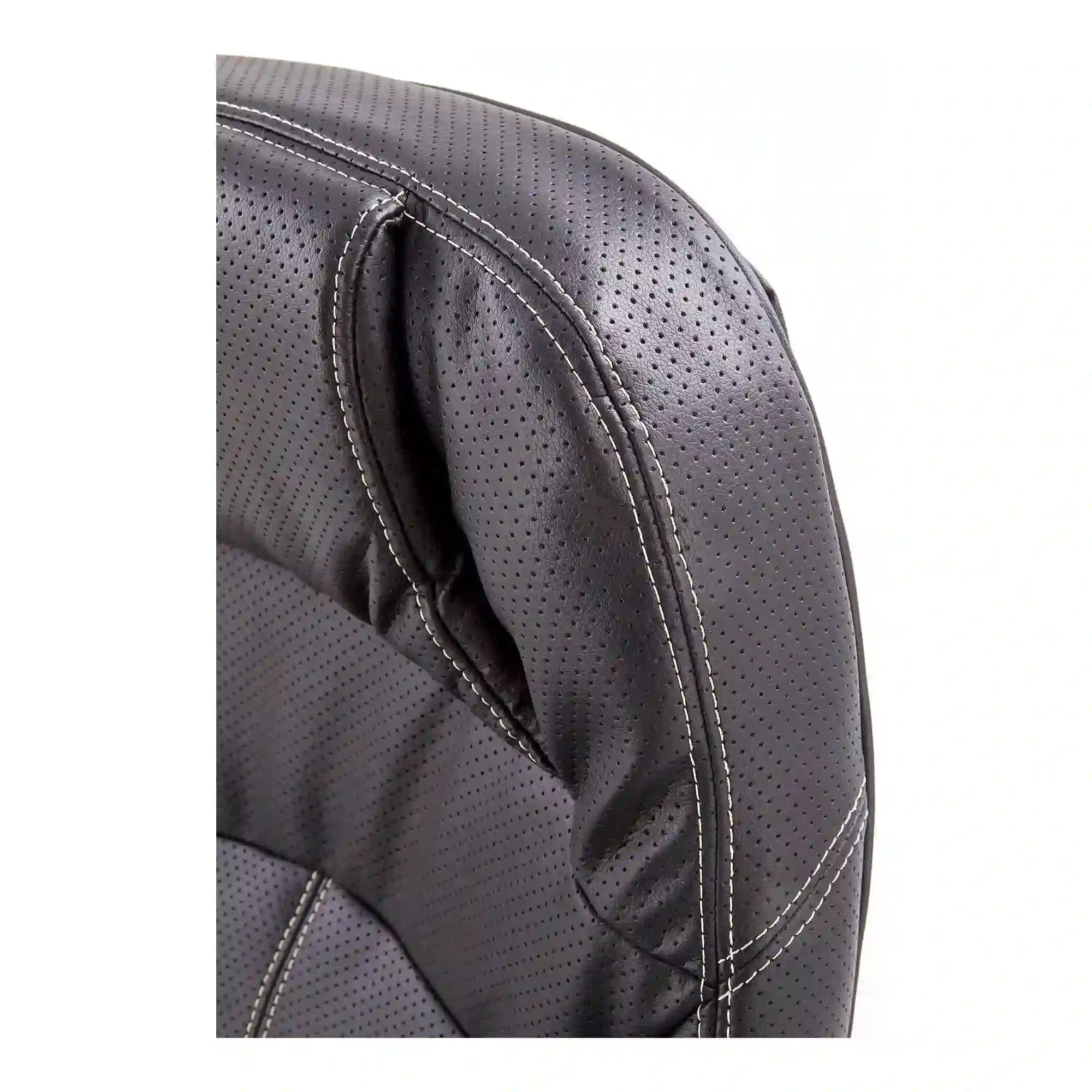 Scaun de birou CARLOS, negru, piele ecologica perforata/plastic, 66x70x106/114 cm