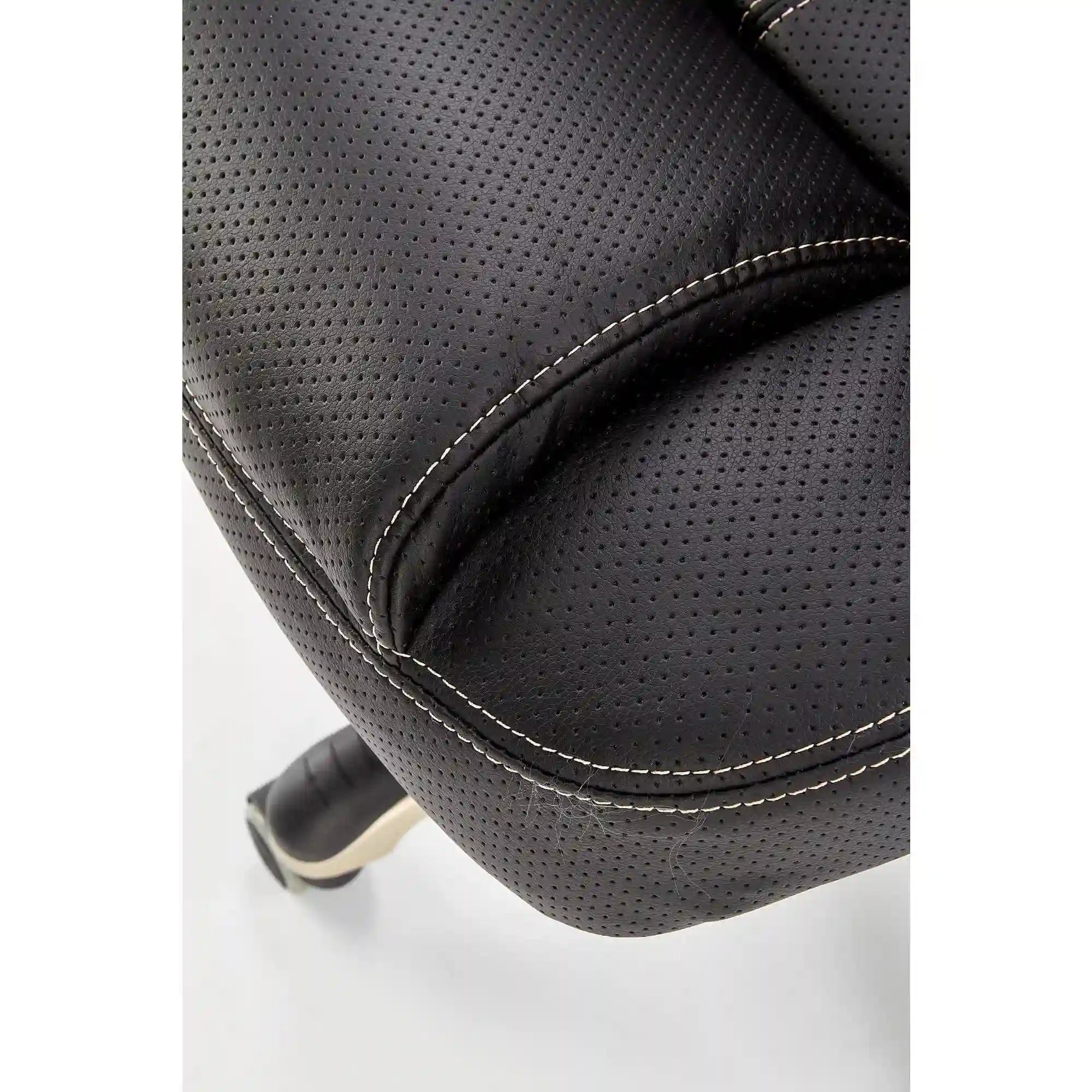 Scaun de birou CARLOS, negru, piele ecologica perforata/plastic, 66x70x106/114 cm