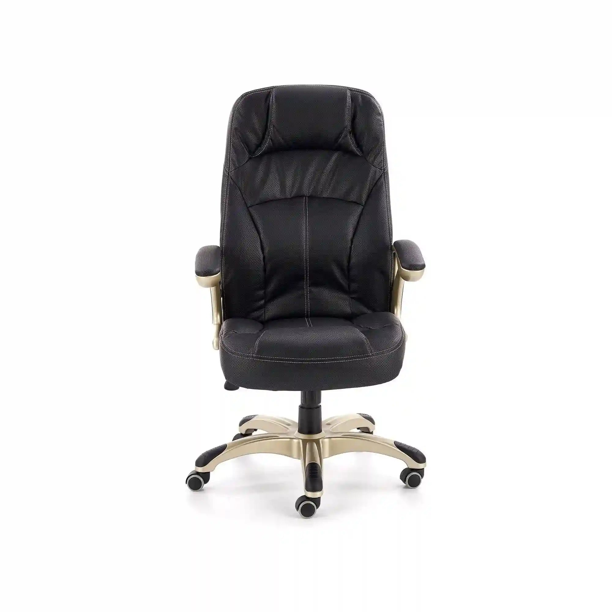 Scaun de birou CARLOS, negru, piele ecologica perforata/plastic, 66x70x106/114 cm