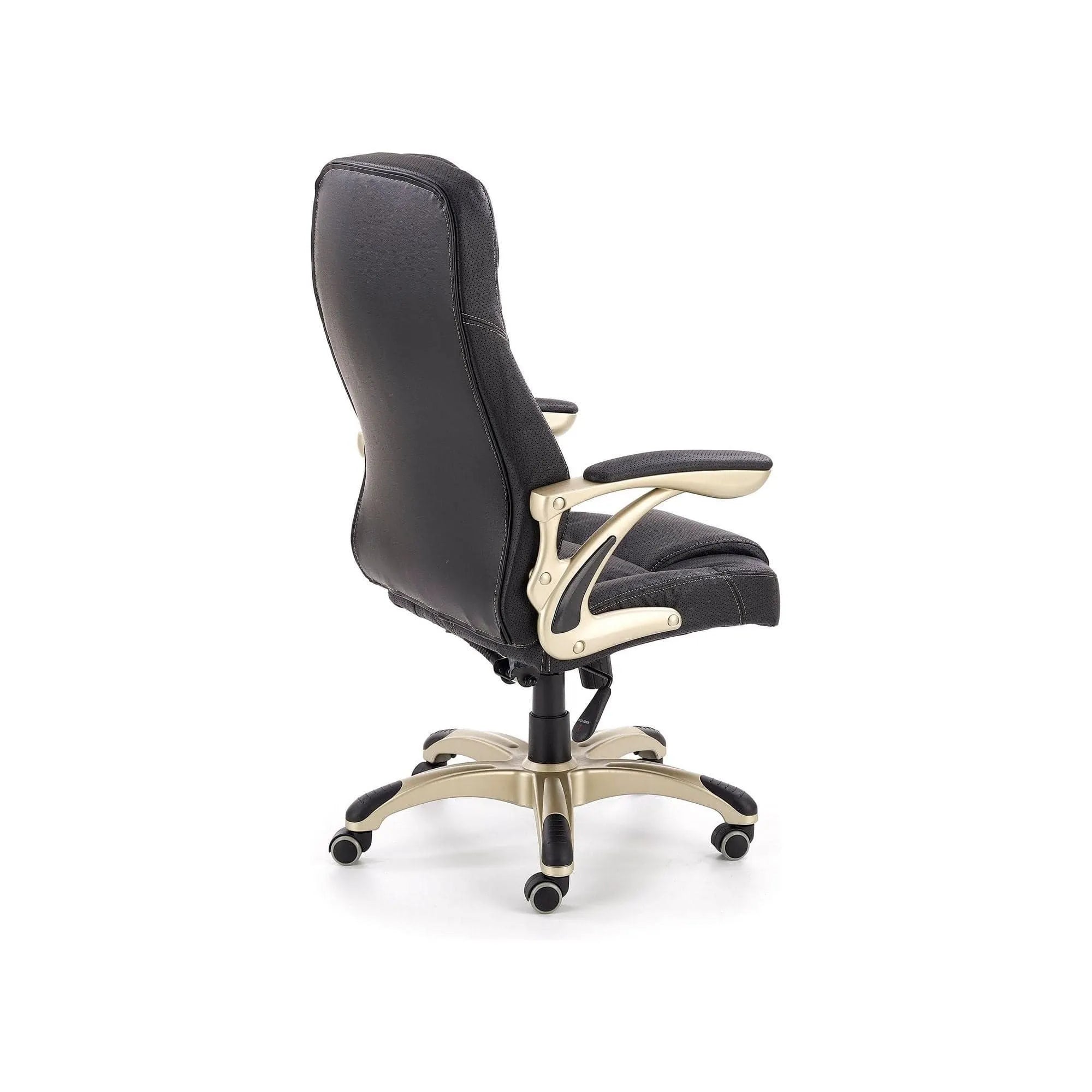 Scaun de birou CARLOS, negru, piele ecologica perforata/plastic, 66x70x106/114 cm