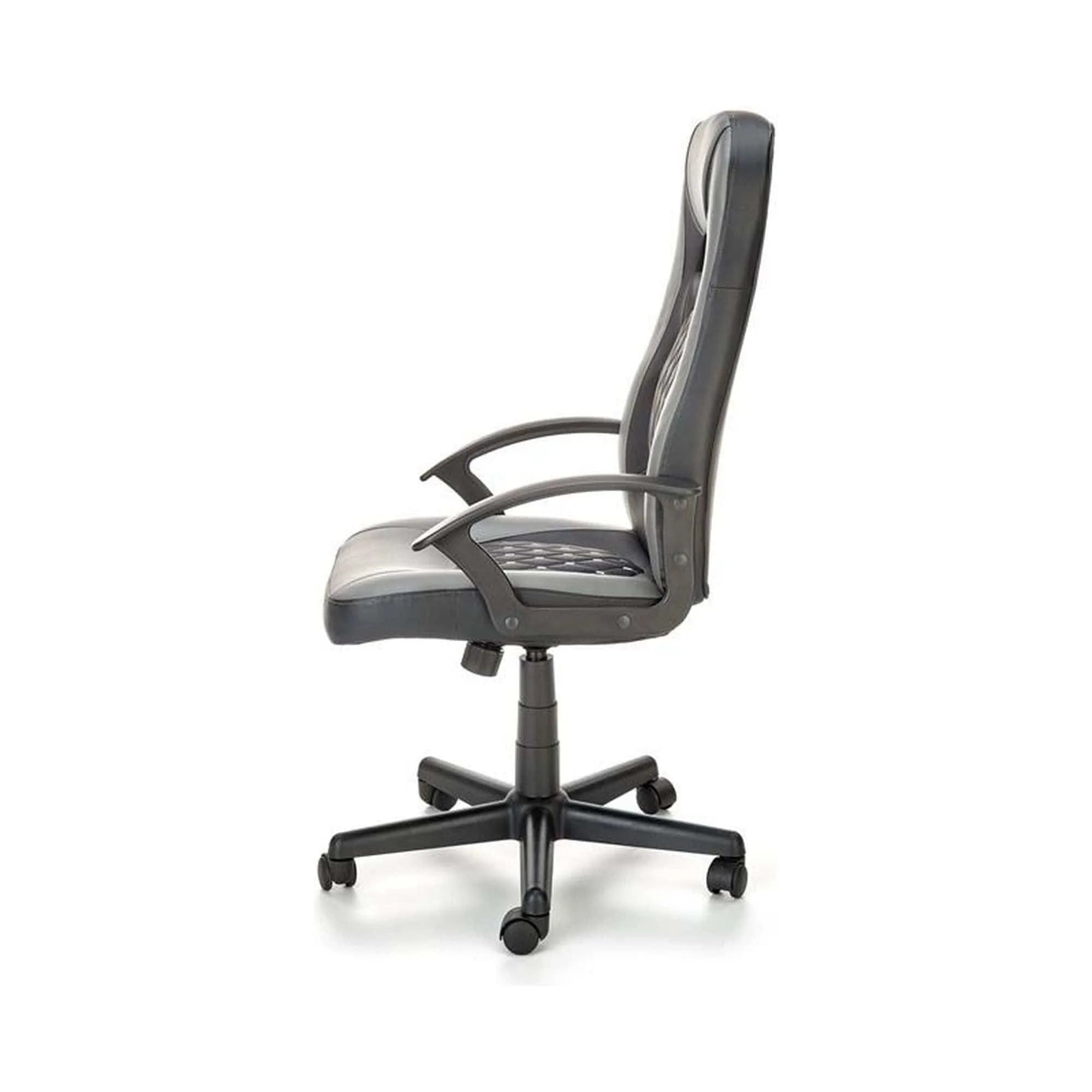 Scaun de birou CASTANO, negru/gri, piele ecologica/stofa, 60x64x107/117 cm