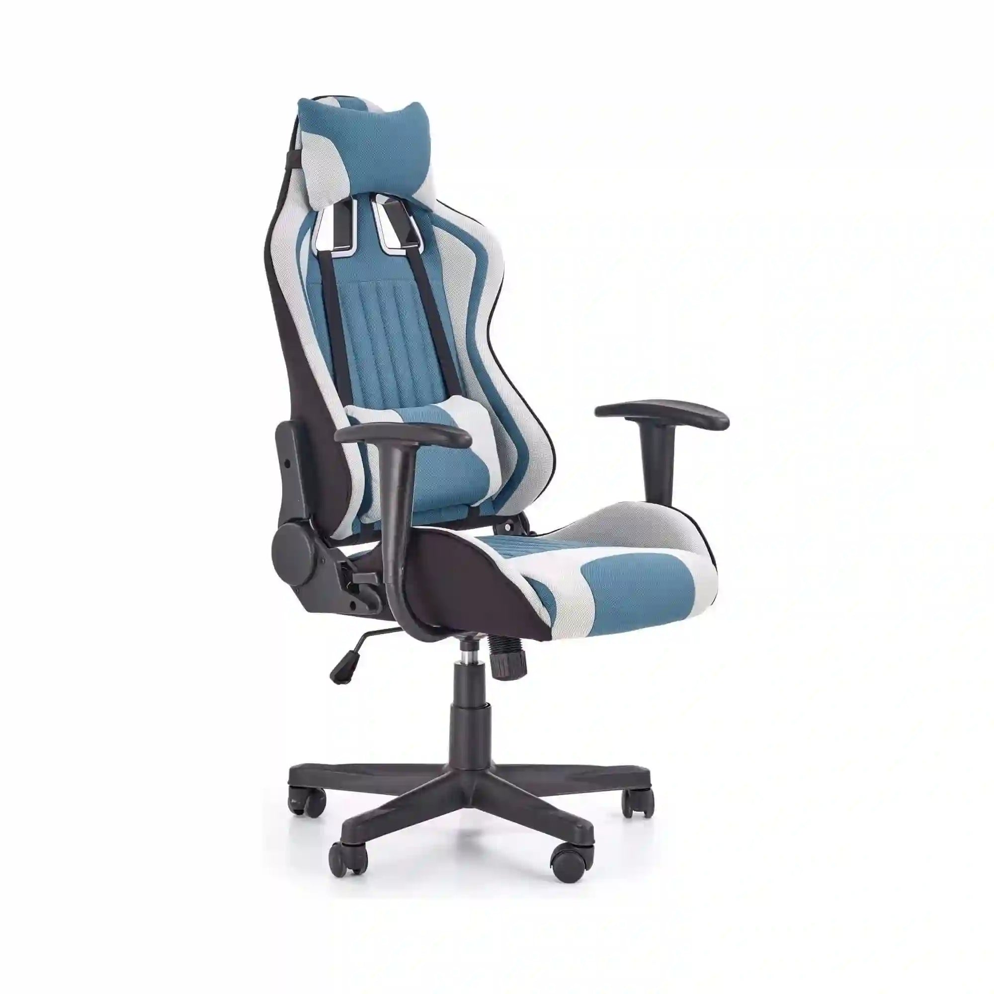 Scaun de birou CAYMAN, turcoaz/gri/negru, stofa, 64x60x118/128 cm