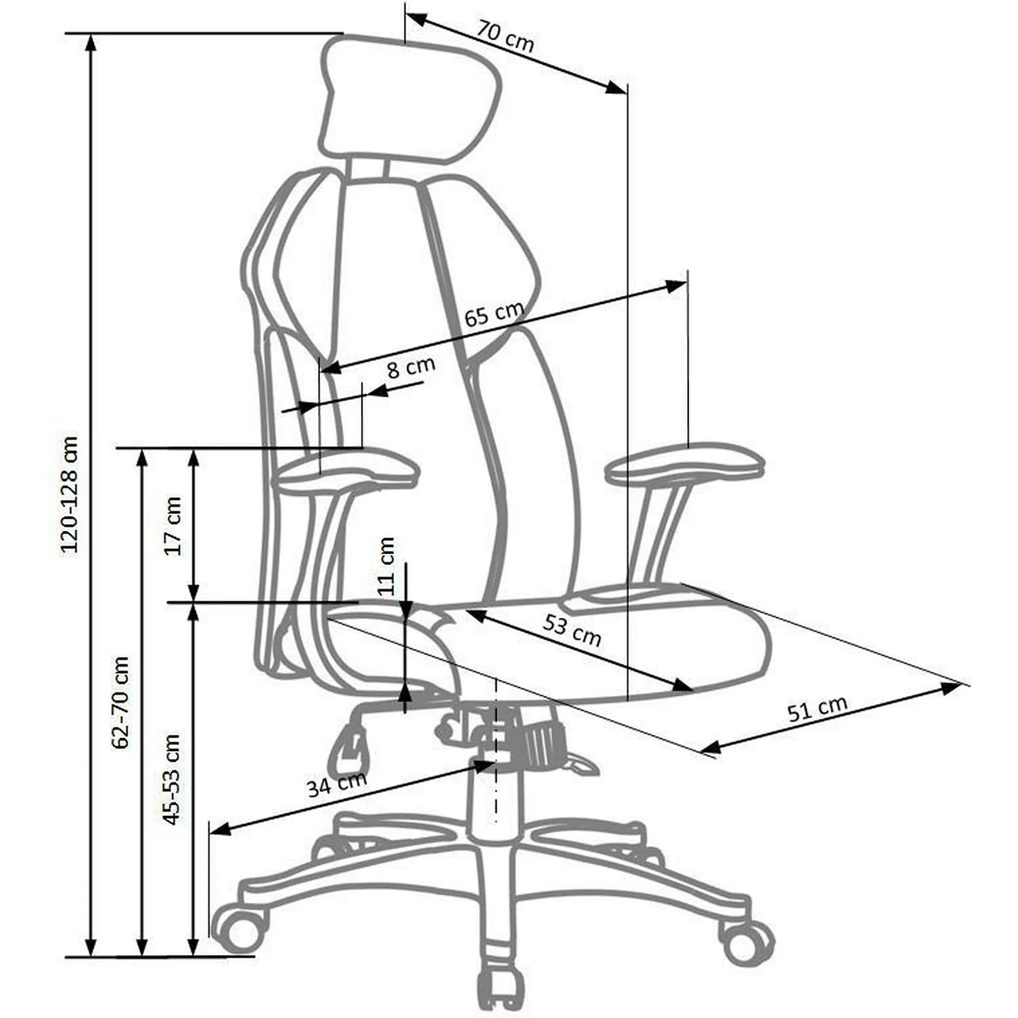 Scaun de birou CHRONO, negru/alb, stofa/piele ecologica, 65x70x120/128 cm