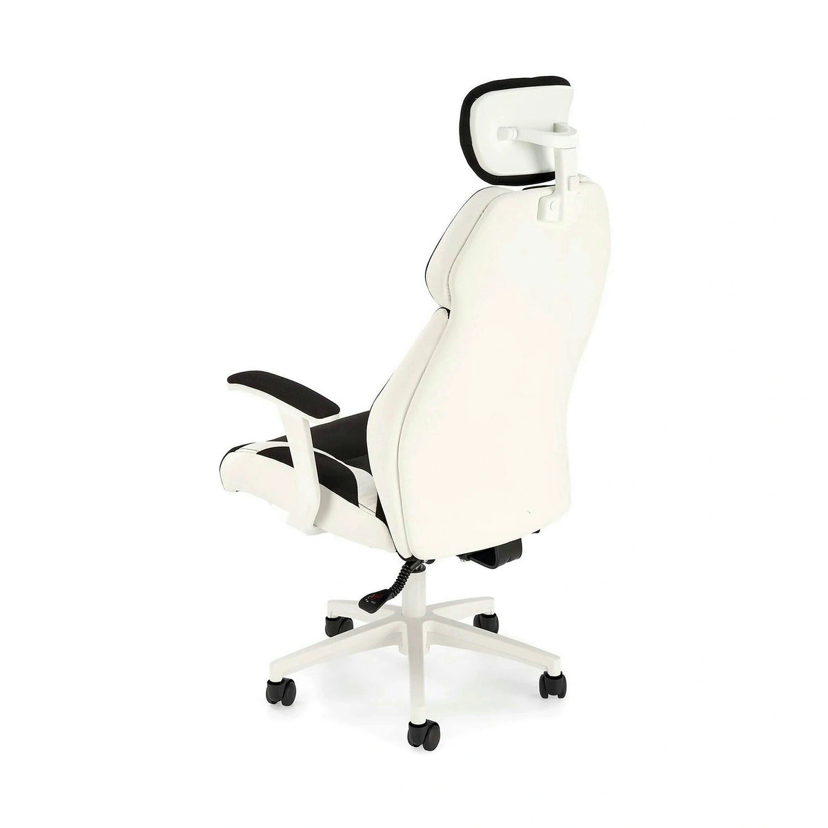 Scaun de birou CHRONO, negru/alb, stofa/piele ecologica, 65x70x120/128 cm