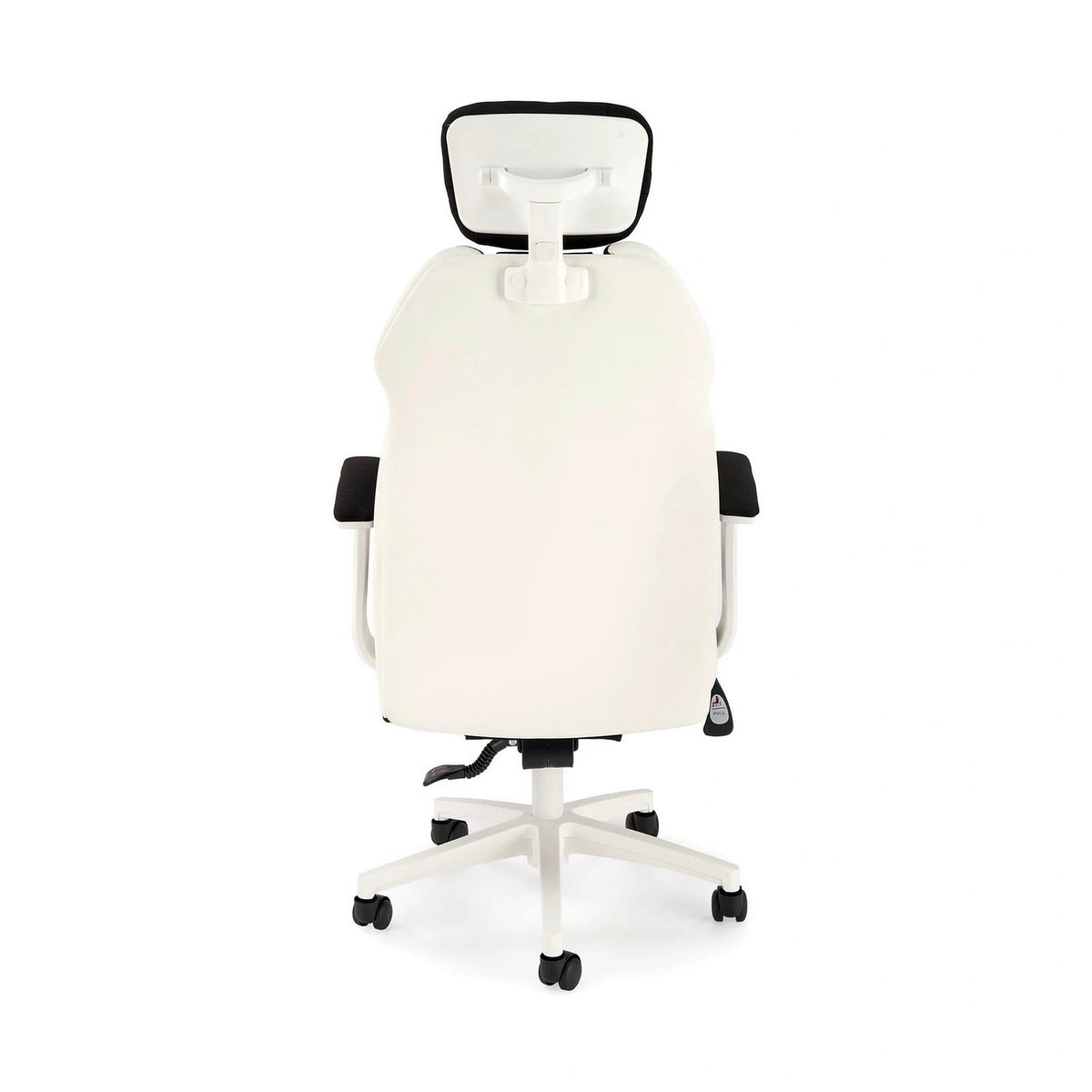Scaun de birou CHRONO, negru/alb, stofa/piele ecologica, 65x70x120/128 cm