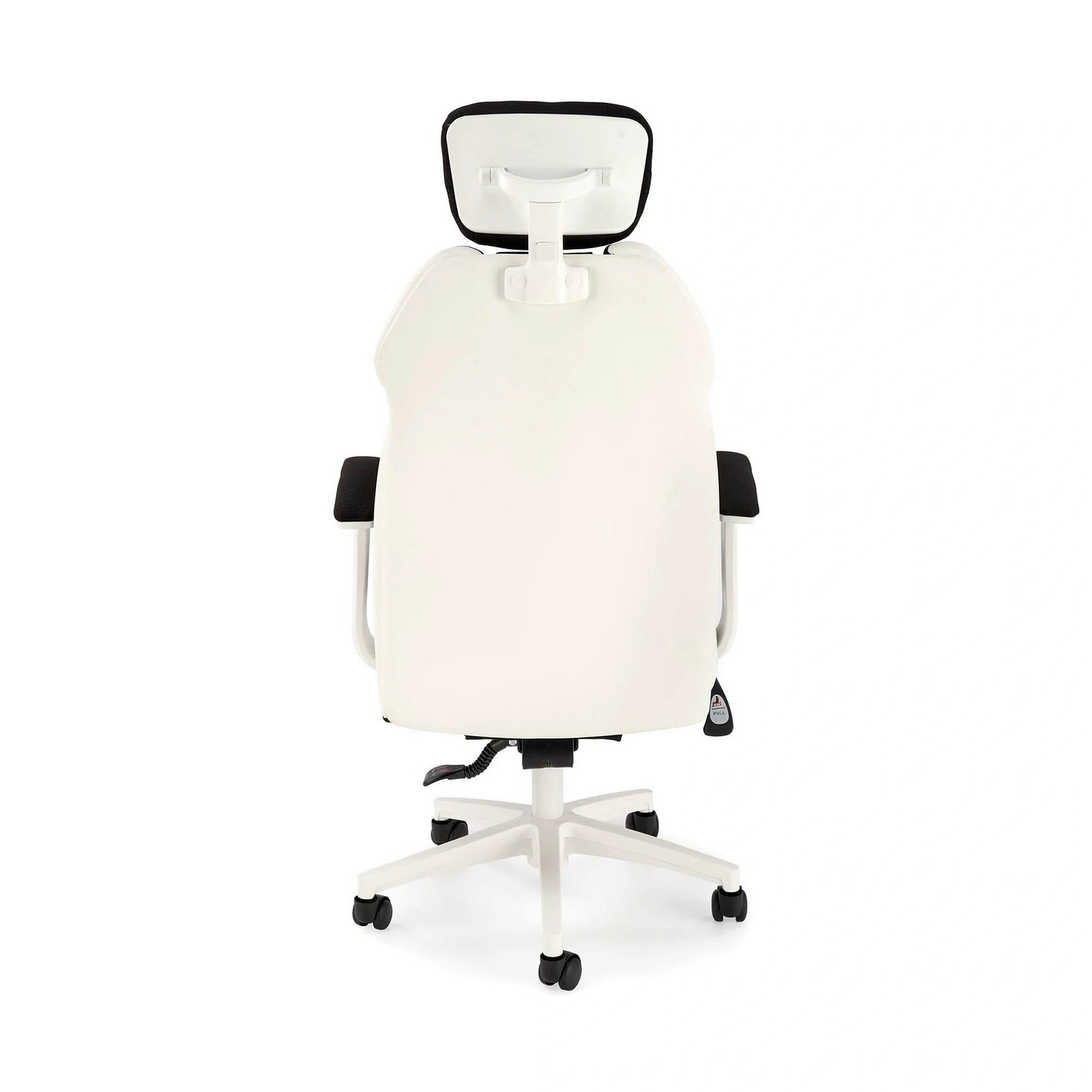 Scaun de birou CHRONO, negru/alb, stofa/piele ecologica, 65x70x120/128 cm